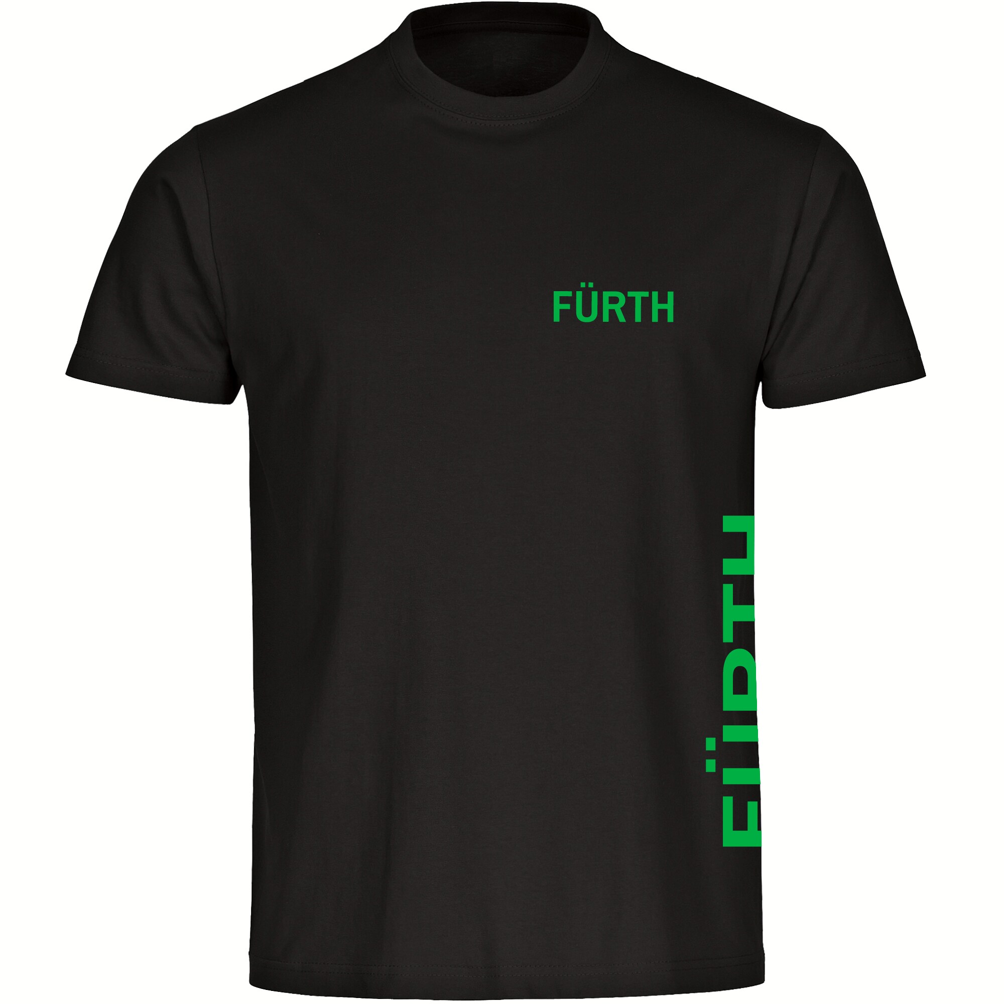 multifanshop Herren T-Shirt - F&uuml;rth - Brust & Seite - Druck gr&uuml;n - M&auml;nner - Bild 1