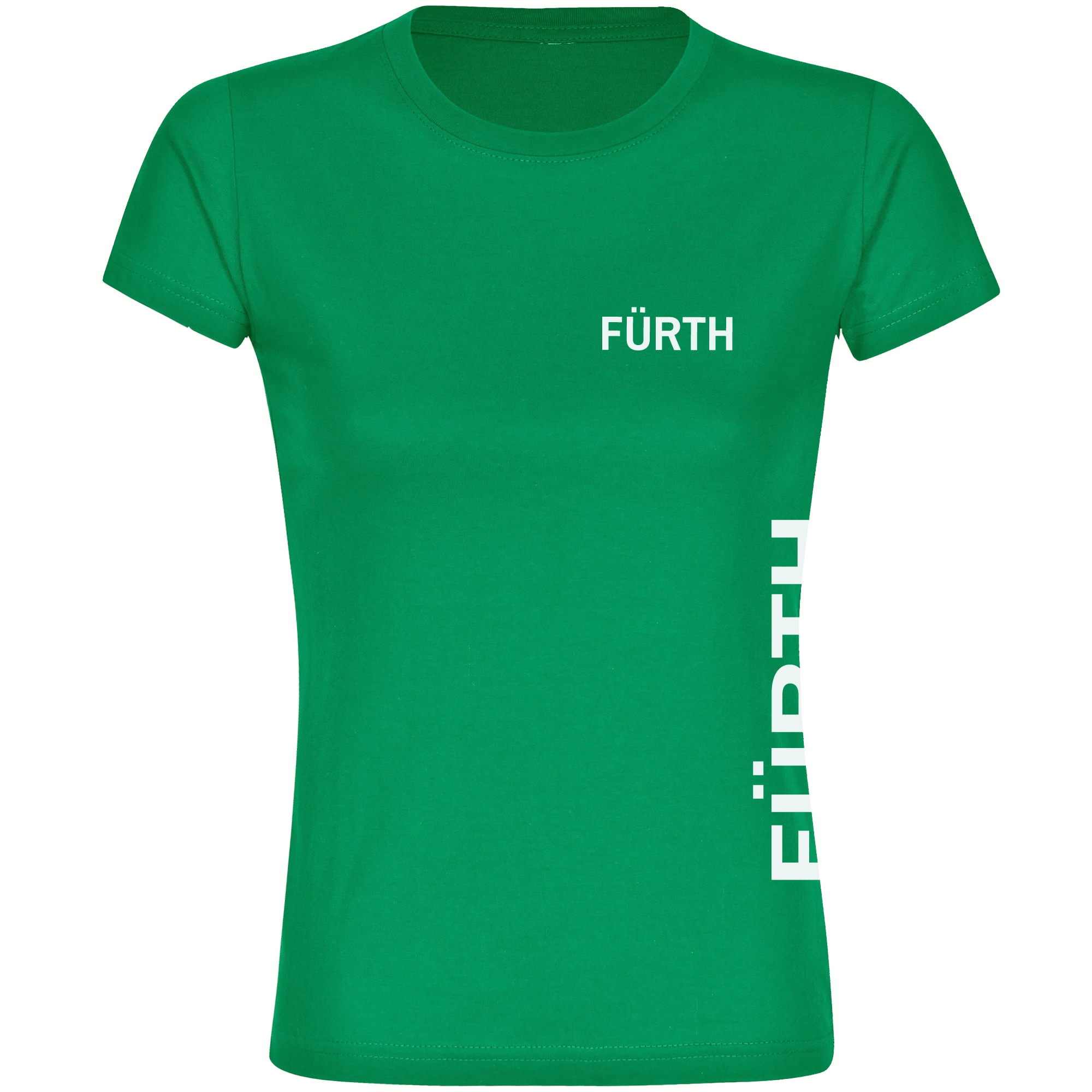 multifanshop Damen T-Shirt - F&uuml;rth - Brust & Seite - Druck wei&szlig; - Frauen - Bild 1