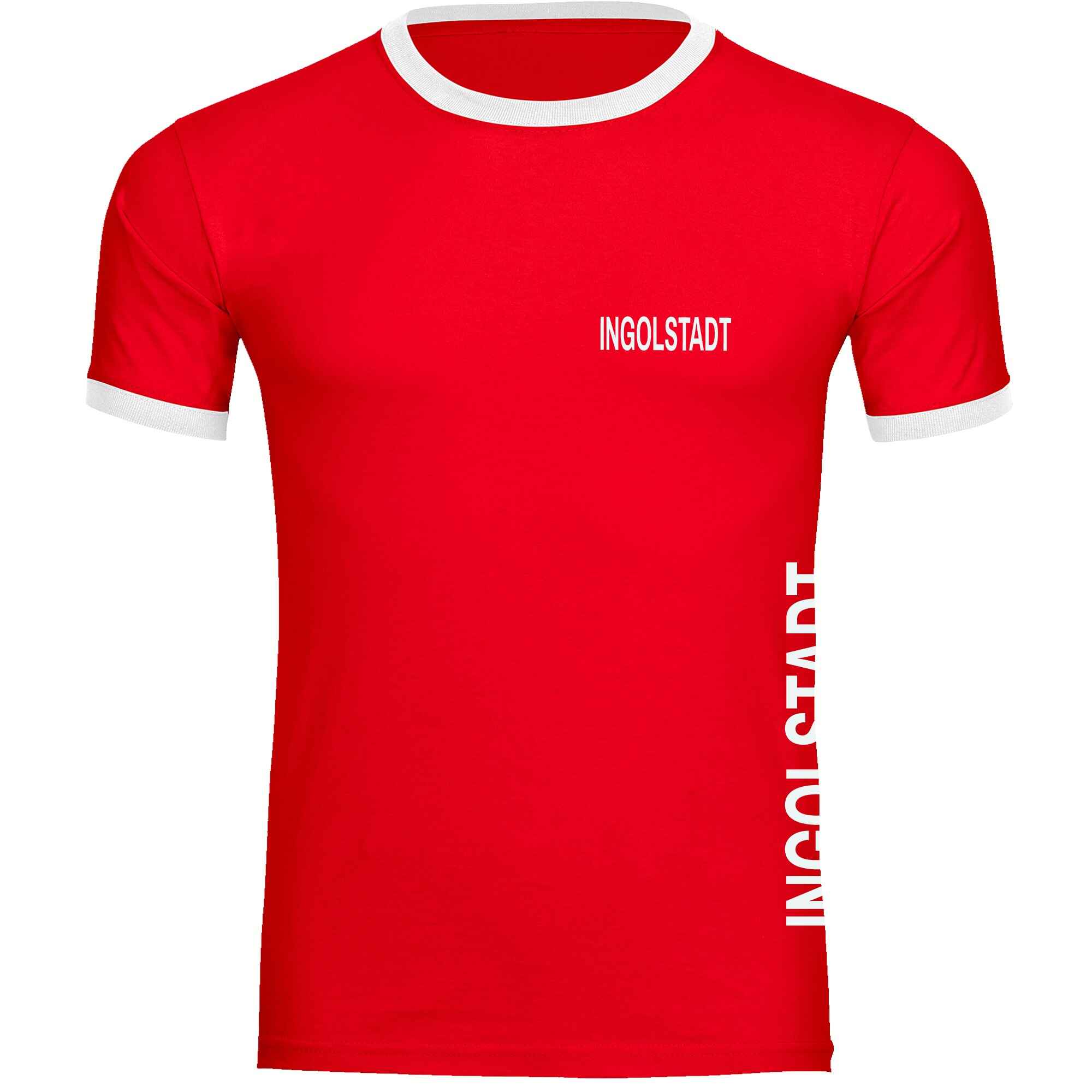 multifanshop Kontrast T-Shirt - Ingolstadt - Brust & Seite - Druck wei&szlig; - M&auml;nner - Bild 1