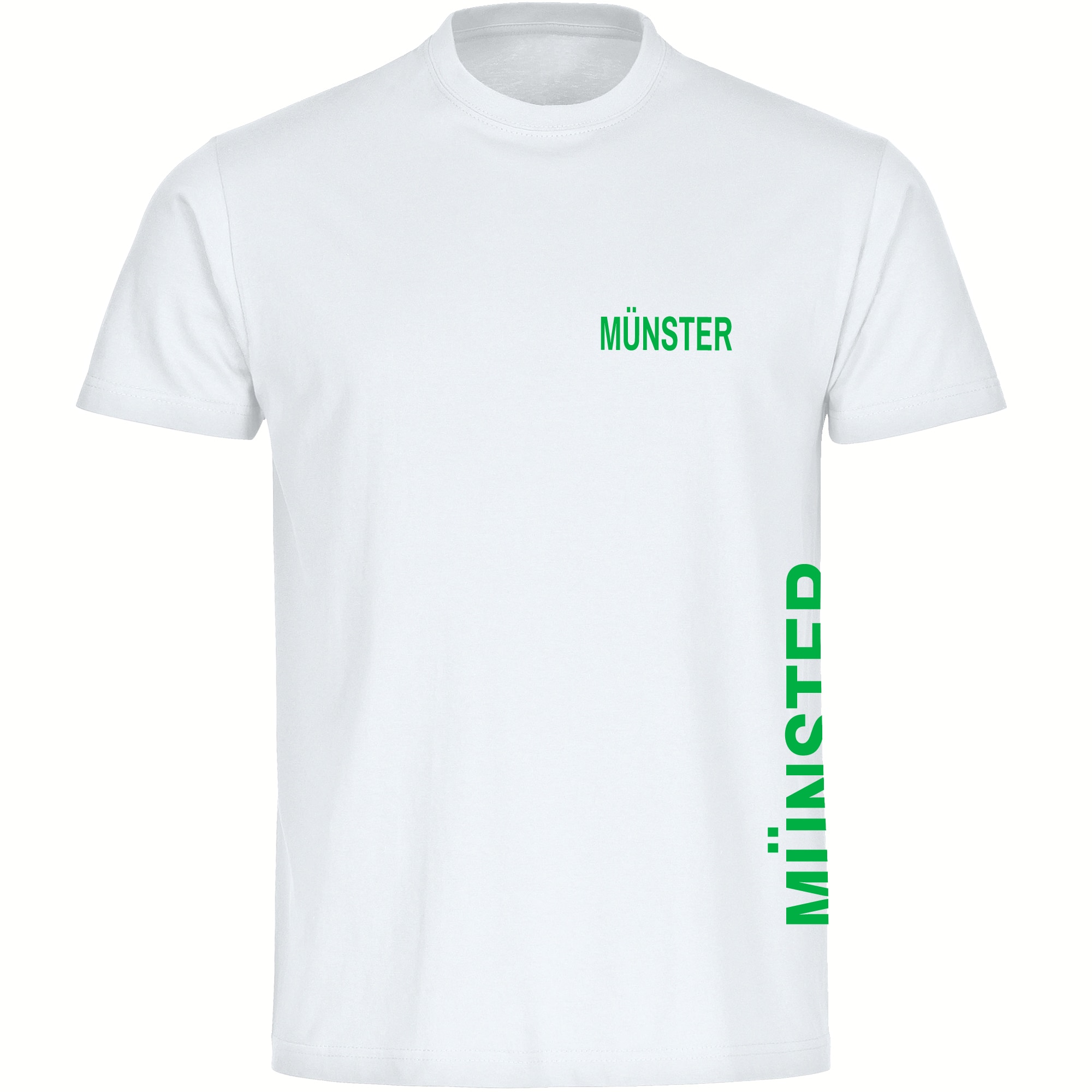 multifanshop Herren T-Shirt - M&uuml;nster - Brust & Seite - Druck gr&uuml;n - M&auml;nner - Bild 1