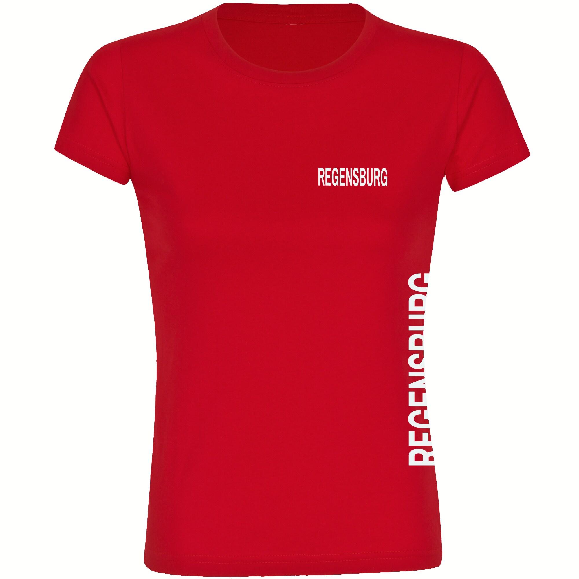 multifanshop Damen T-Shirt - Regensburg - Brust & Seite - Druck wei&szlig; - Frauen - Bild 1