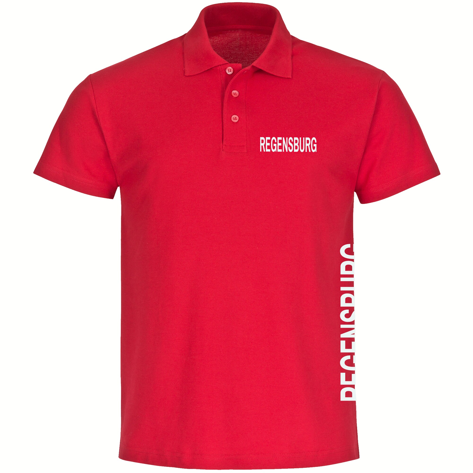 multifanshop Poloshirt - Regensburg - Brust & Seite - Druck wei&szlig; - Polo - Bild 1