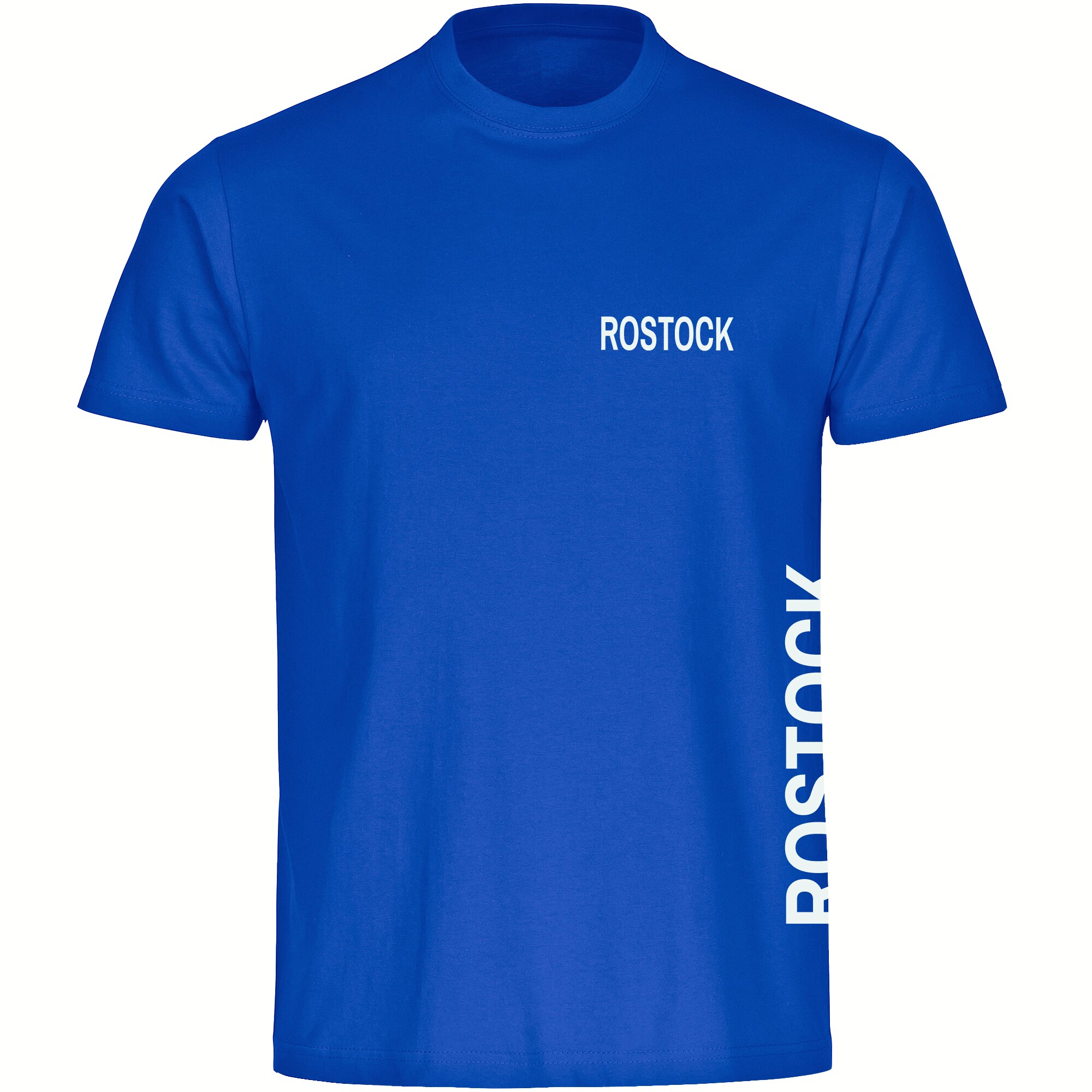multifanshop Herren T-Shirt - Rostock - Brust & Seite - Druck wei&szlig; - M&auml;nner - Bild 1