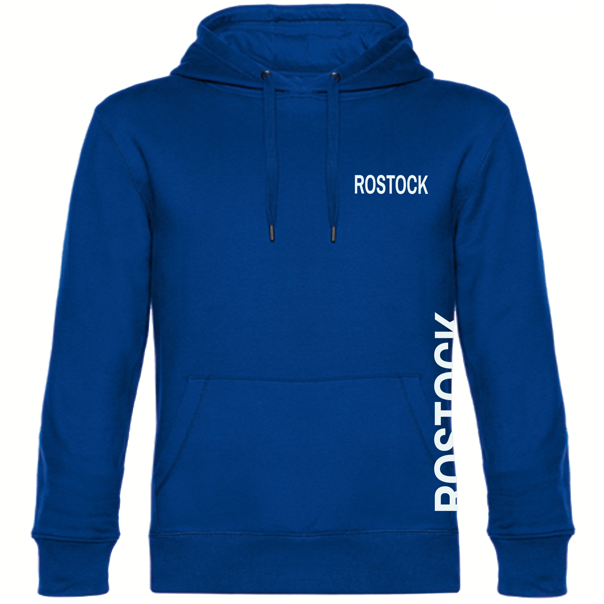 multifanshop Kapuzen Sweatshirt - Rostock - Brust & Seite - Druck wei&szlig; - Hoodie - Bild 1