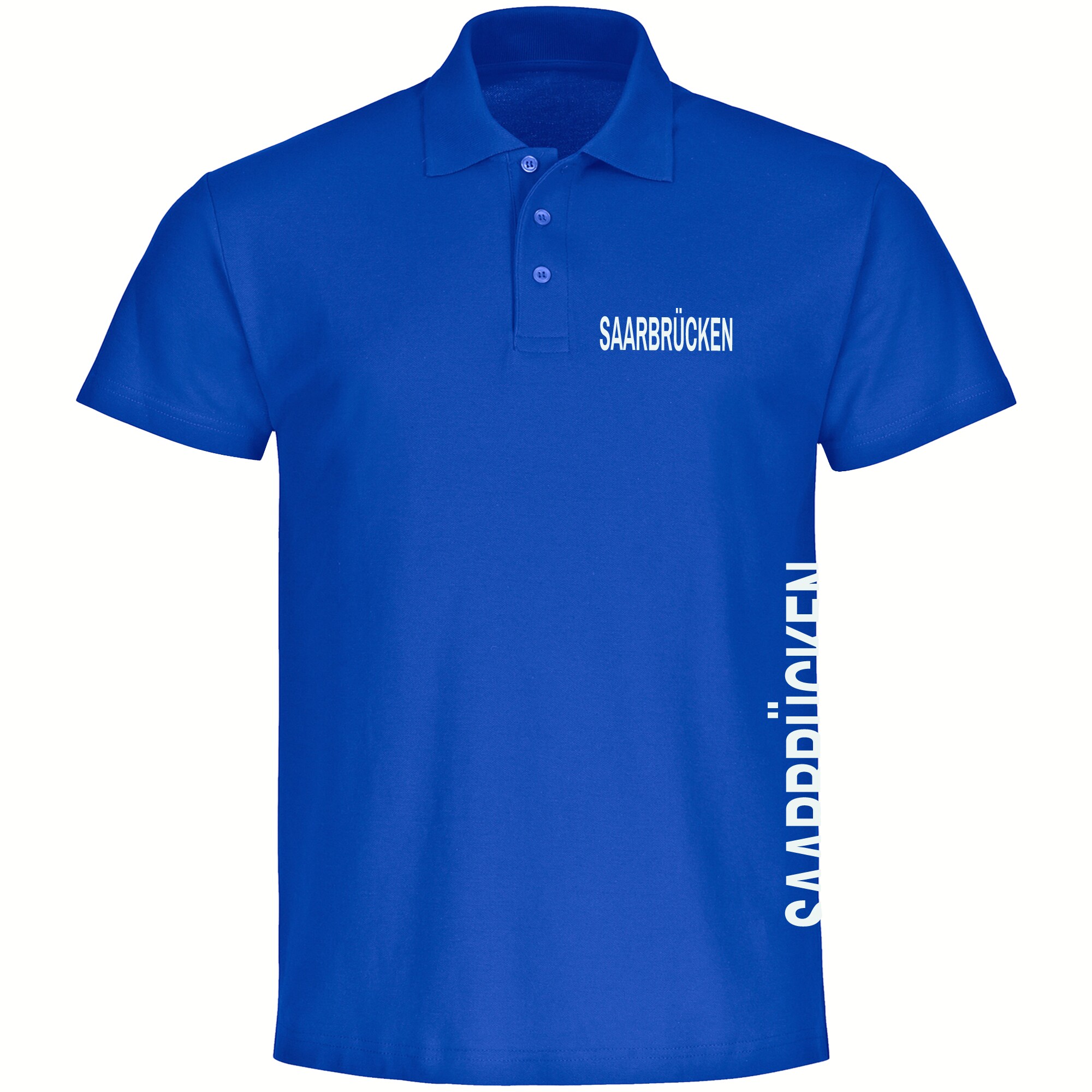 multifanshop Poloshirt - Saarbr&uuml;cken - Brust & Seite - Druck wei&szlig; - Polo - Bild 1