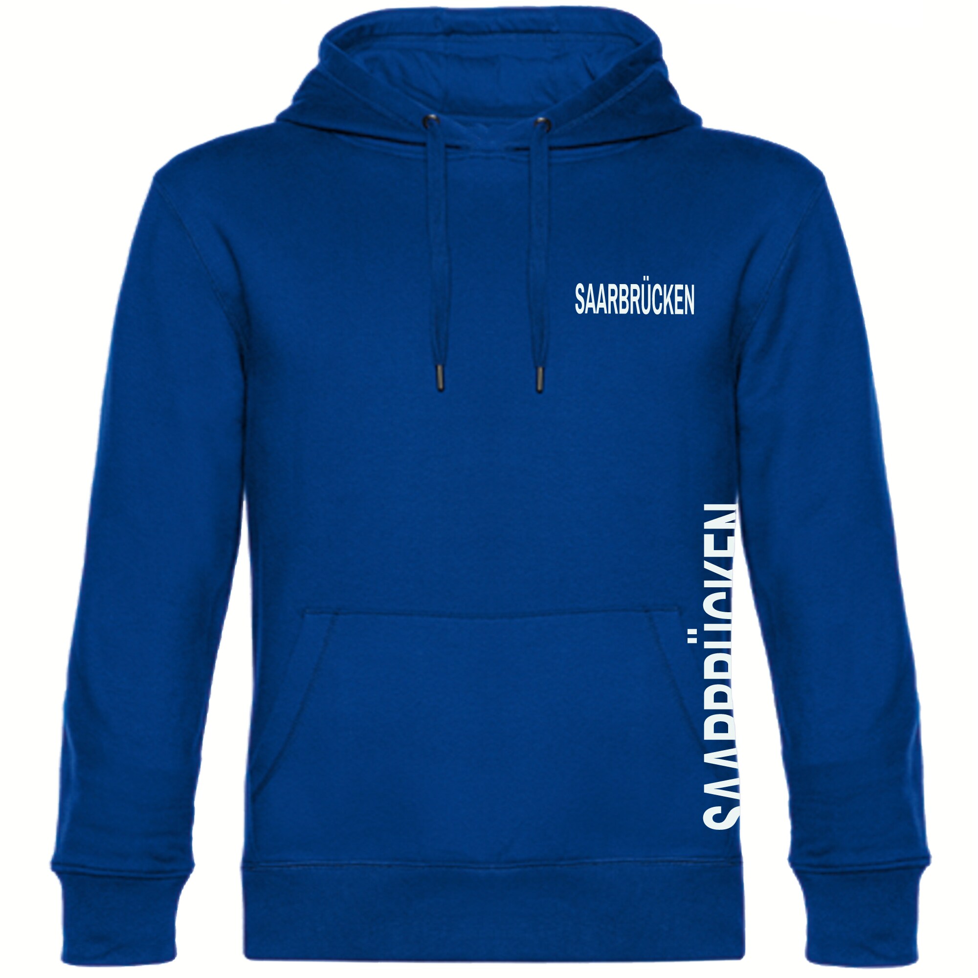 multifanshop Kapuzen Sweatshirt - Saarbr&uuml;cken - Brust & Seite - Druck wei&szlig; - Hoodie - Bild 1