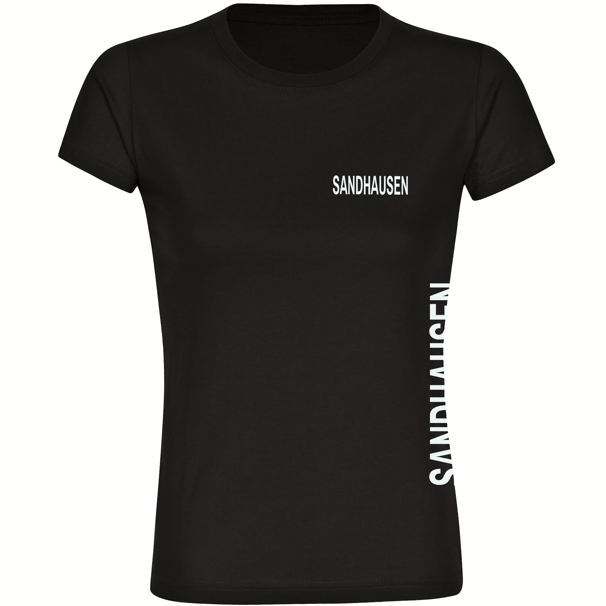 multifanshop Damen T-Shirt - Sandhausen - Brust & Seite - Druck wei&szlig; - Frauen - Bild 1