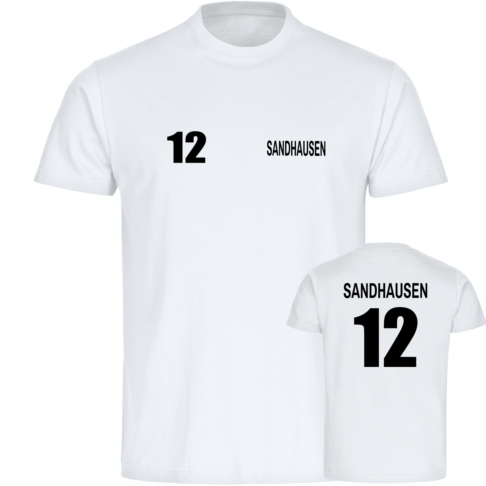multifanshop Kinder T-Shirt - Sandhausen - Trikot Nummer 12 - Druck schwarz - Kind - Bild 1