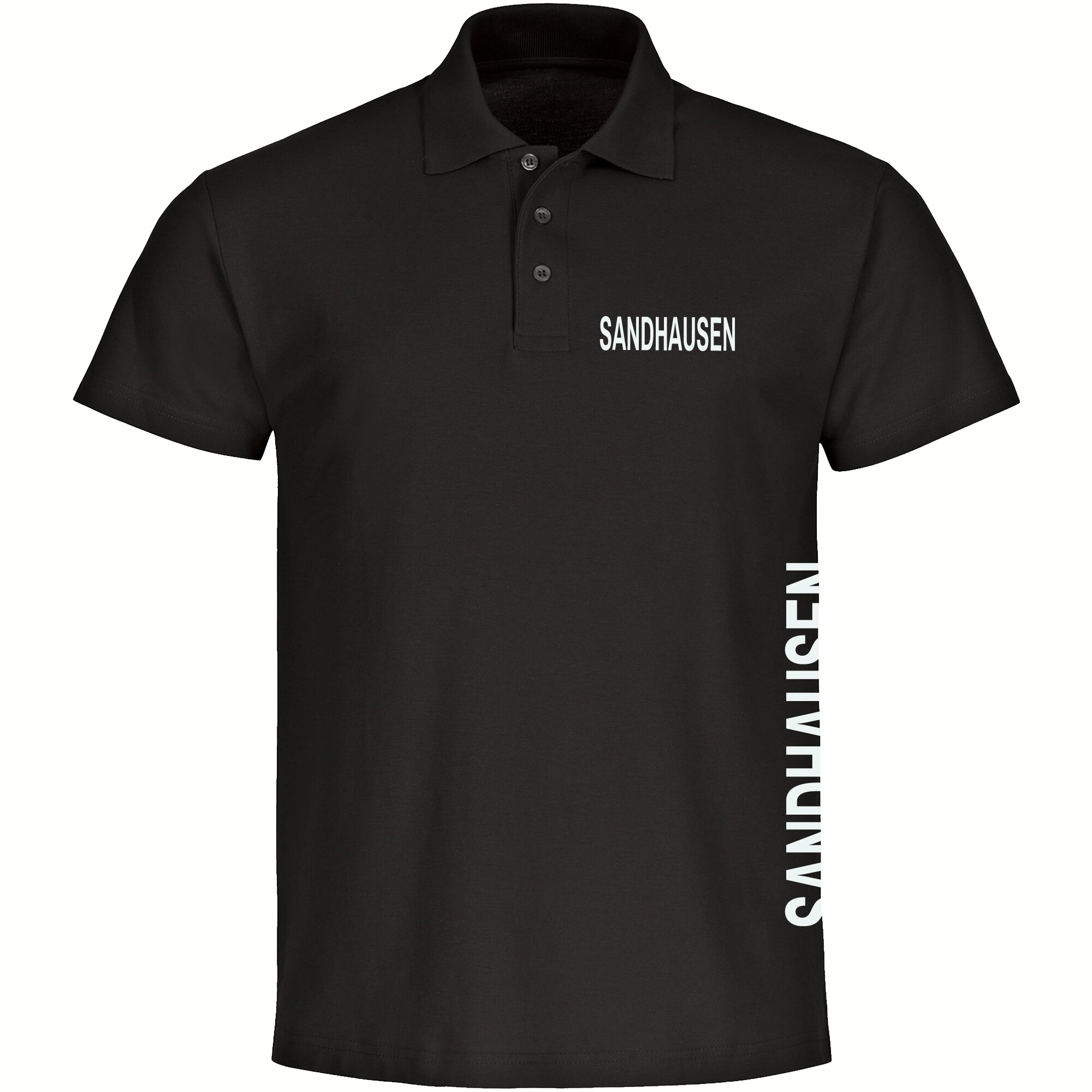 multifanshop Poloshirt - Sandhausen - Brust & Seite - Druck wei&szlig; - Polo - Bild 1