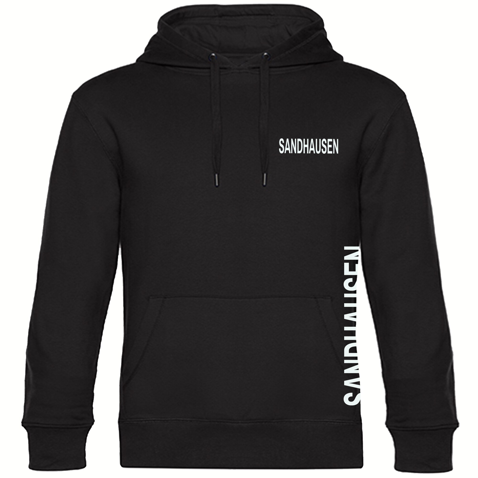 multifanshop Kapuzen Sweatshirt - Sandhausen - Brust & Seite - Druck wei&szlig; - Hoodie - Bild 1
