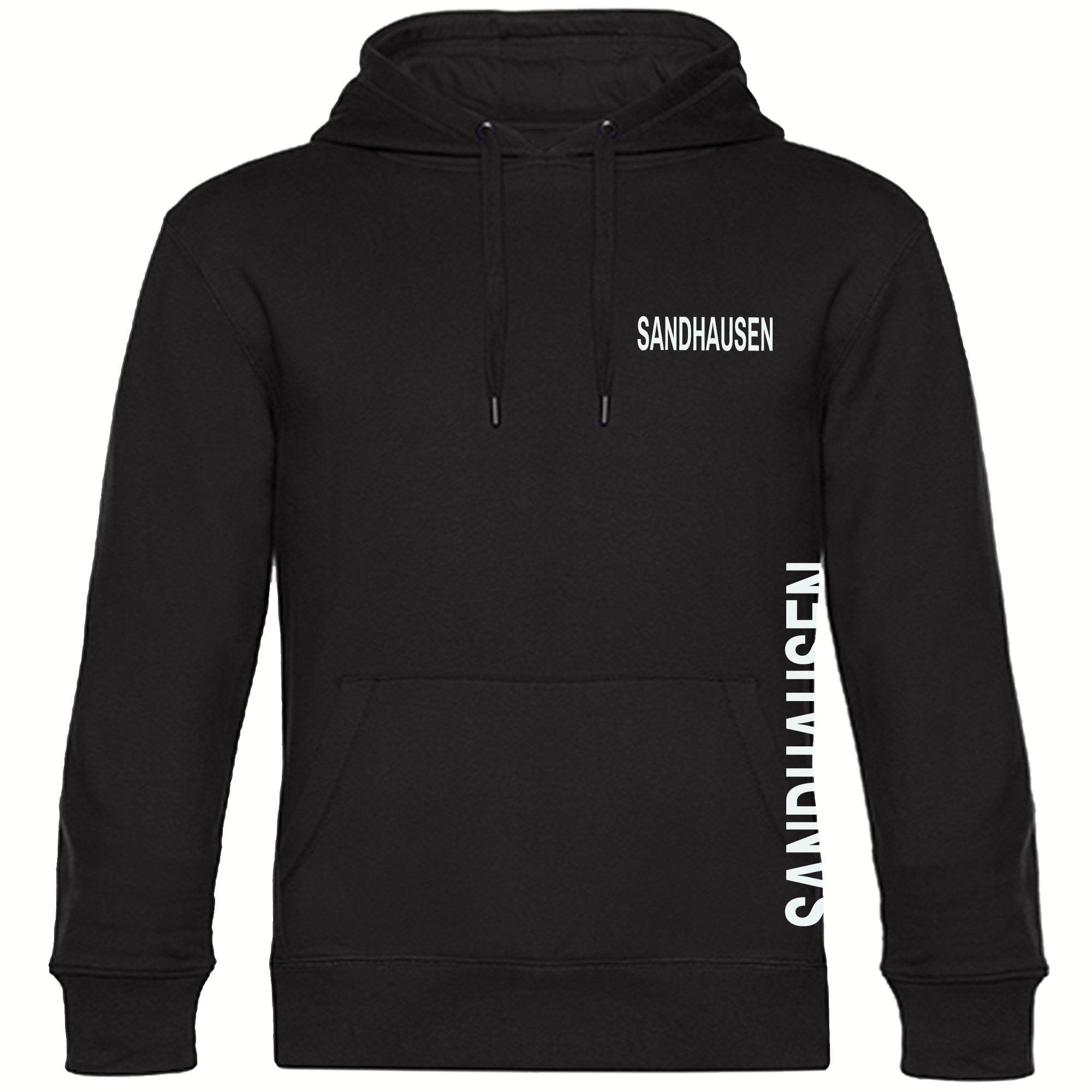 multifanshop Kapuzen Sweatshirt - Sandhausen - Brust & Seite - Druck wei&szlig; - Hoodie - Bild 1