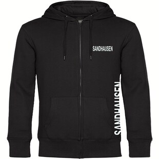 multifanshop Kapuzen Sweatshirt Jacke - Sandhausen - Brust & Seite - Druck weiß - Sweat - Bild 1