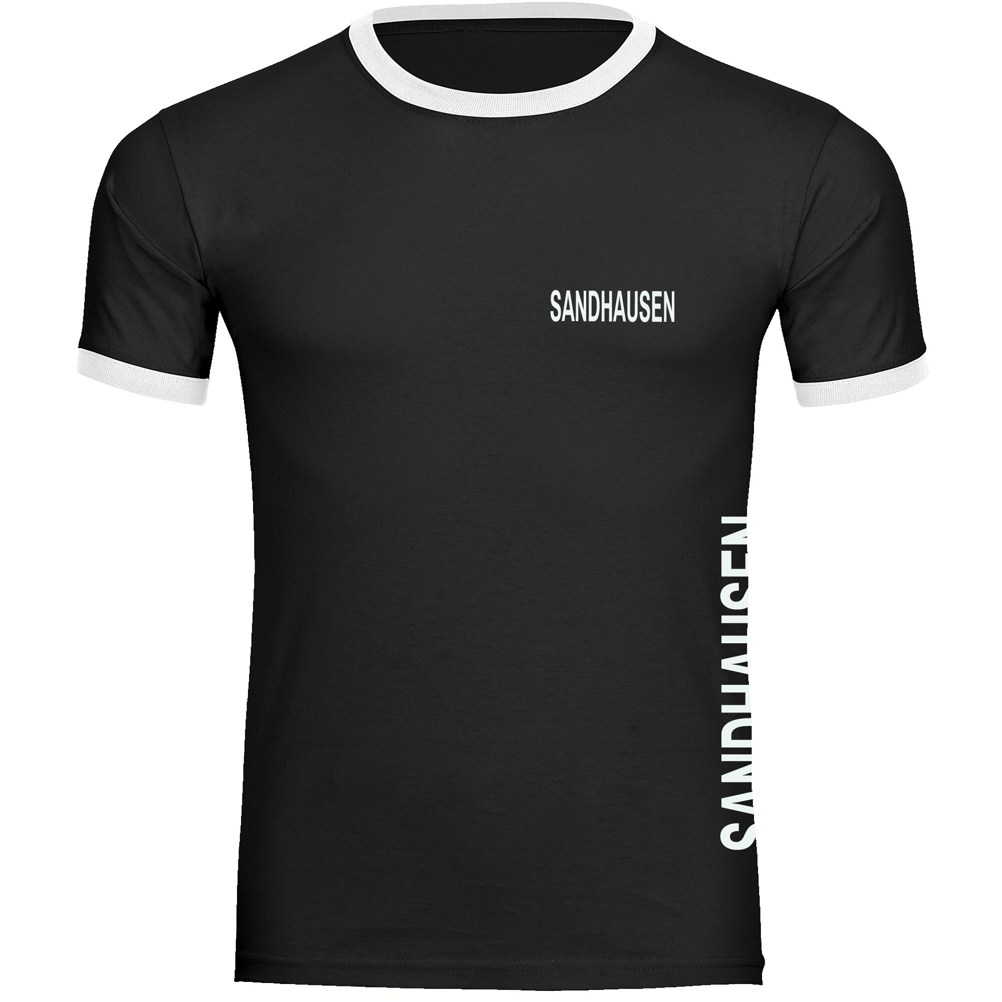 multifanshop Kontrast T-Shirt - Sandhausen - Brust & Seite - Druck wei&szlig; - M&auml;nner - Bild 1