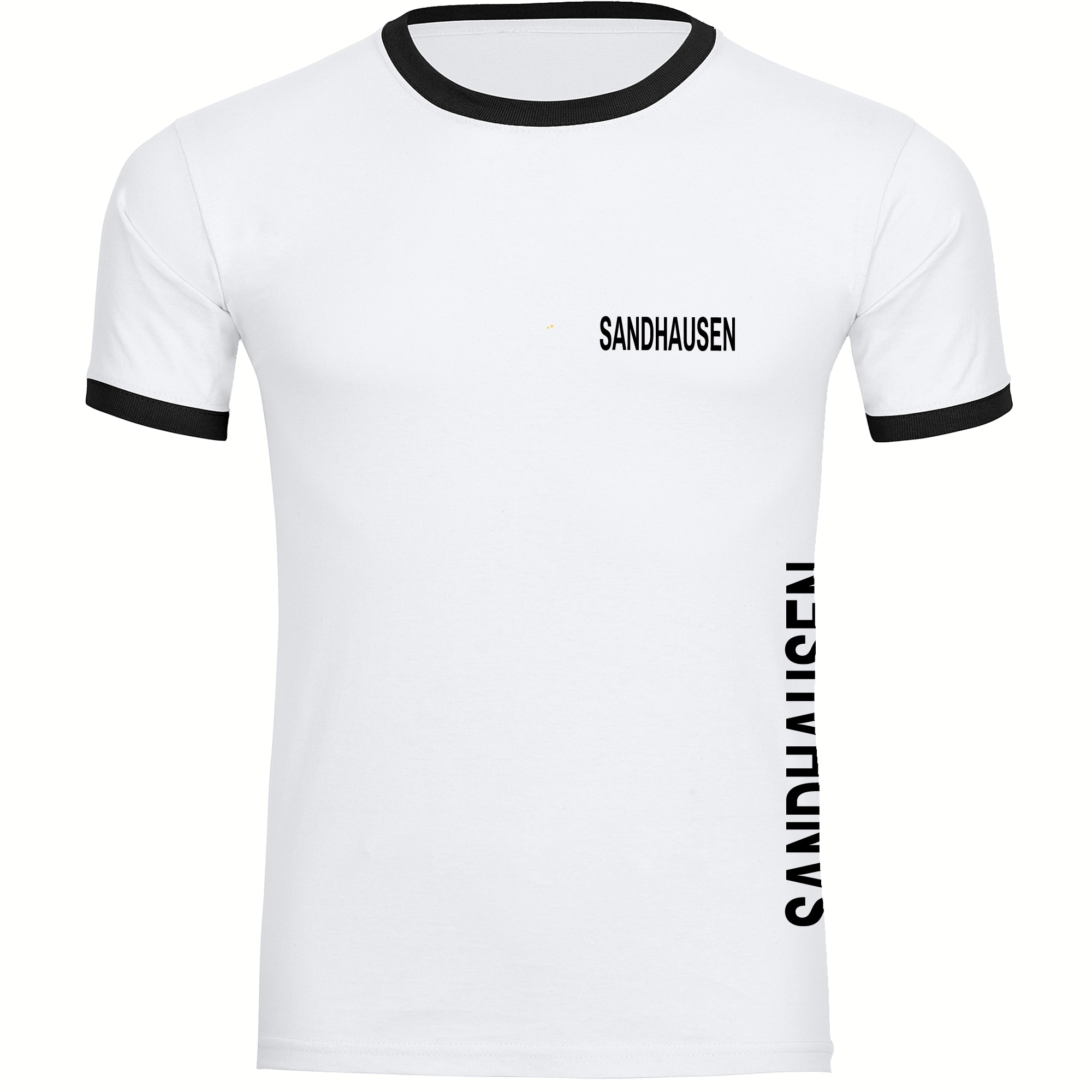 multifanshop Kontrast T-Shirt - Sandhausen - Brust & Seite - Druck schwarz - M&auml;nner - Bild 1