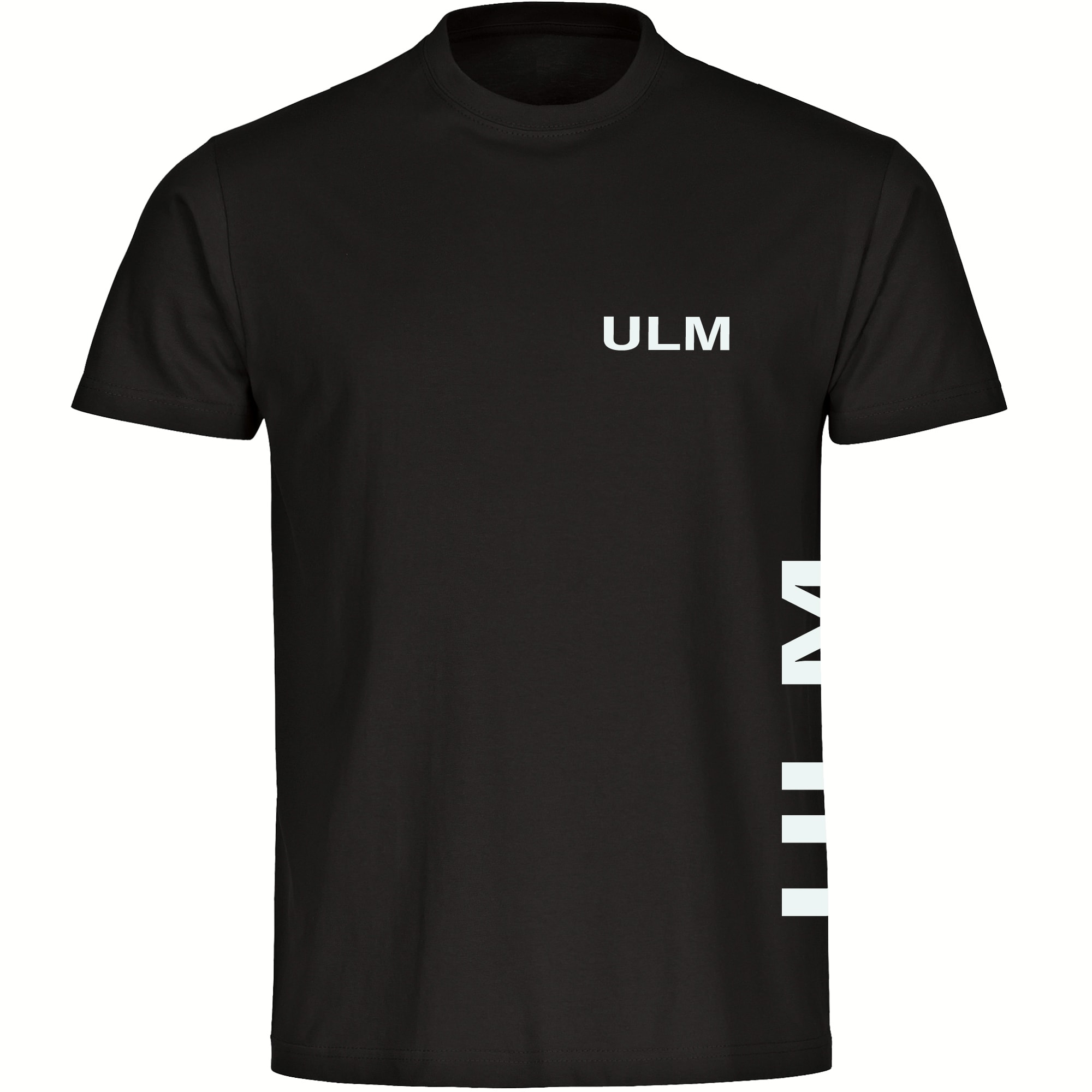 multifanshop Herren T-Shirt - Ulm - Brust & Seite - Druck wei&szlig; - M&auml;nner - Bild 1