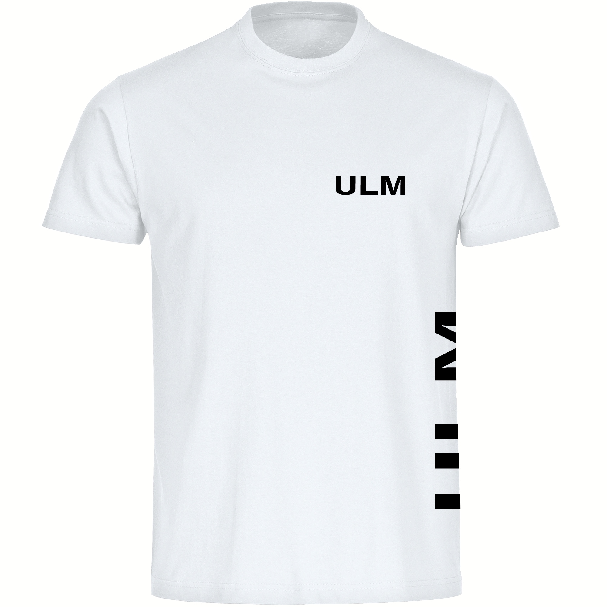 multifanshop Herren T-Shirt - Ulm - Brust & Seite - Druck schwarz - M&auml;nner - Bild 1