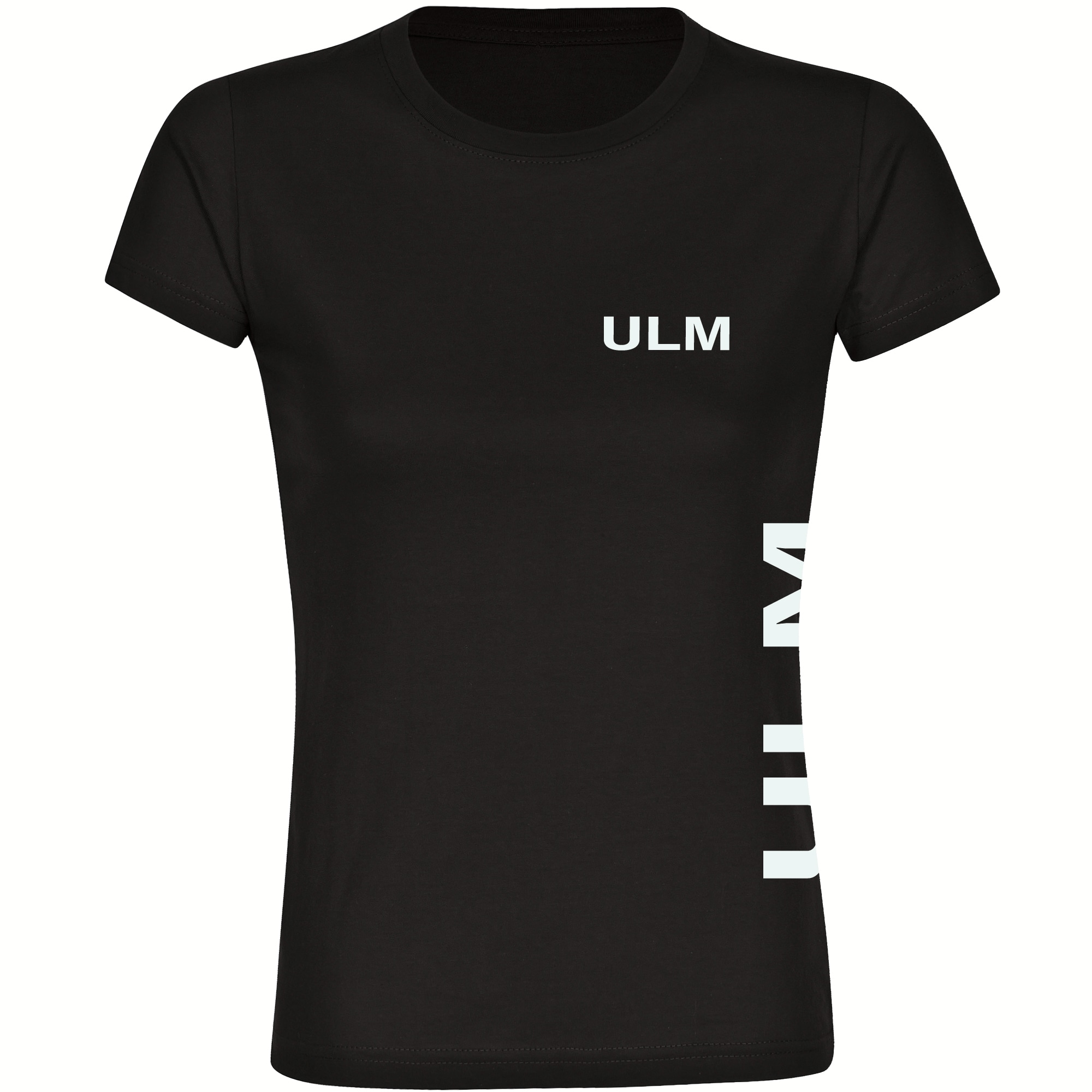multifanshop Damen T-Shirt - Ulm - Brust & Seite - Druck wei&szlig; - Frauen - Bild 1