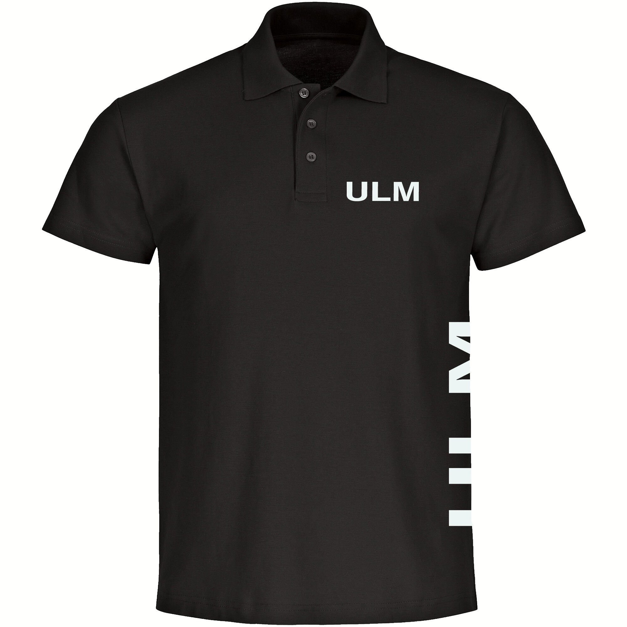 multifanshop Poloshirt - Ulm - Brust & Seite - Druck wei&szlig; - Polo - Bild 1