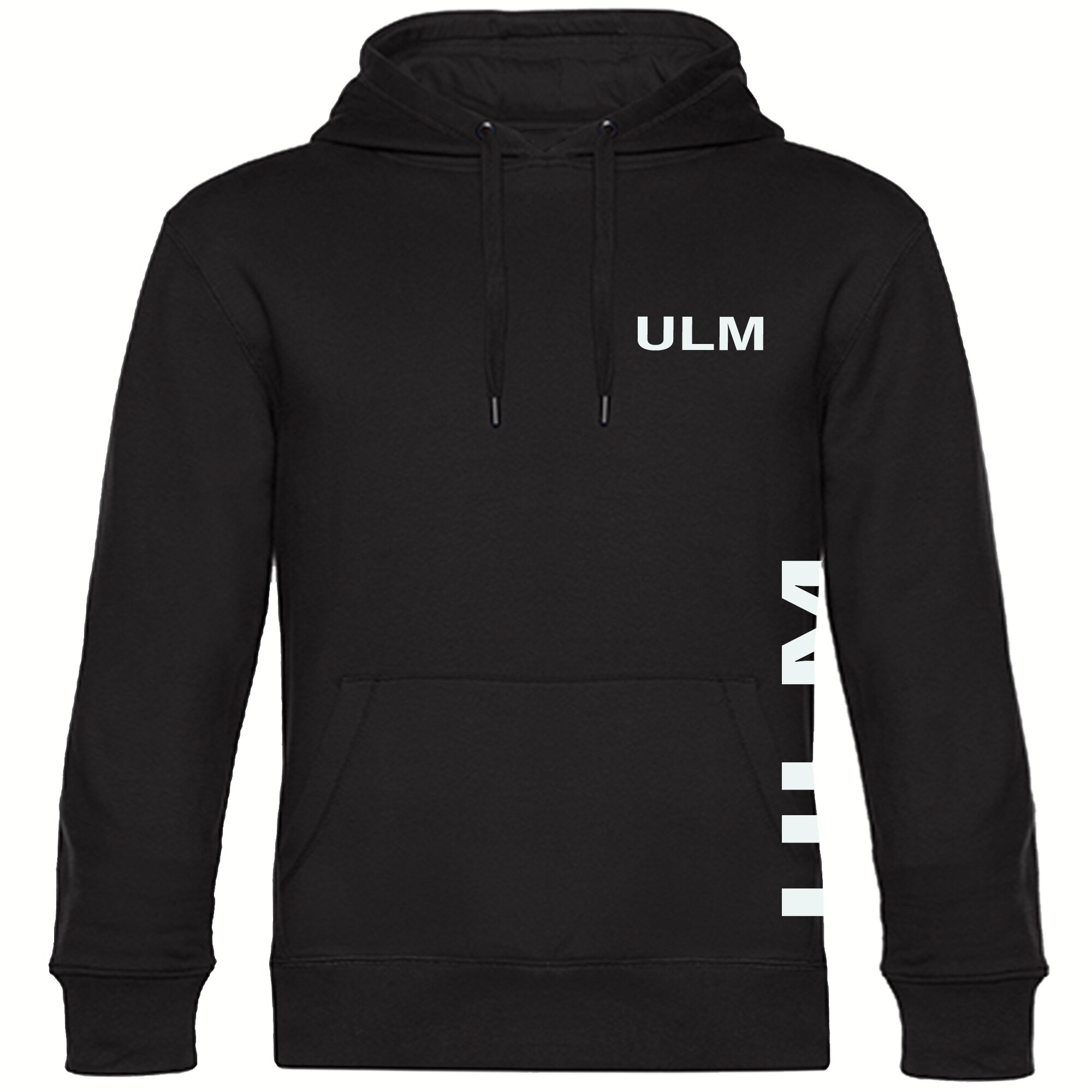 multifanshop Kapuzen Sweatshirt - Ulm - Brust & Seite - Druck wei&szlig; - Hoodie - Bild 1