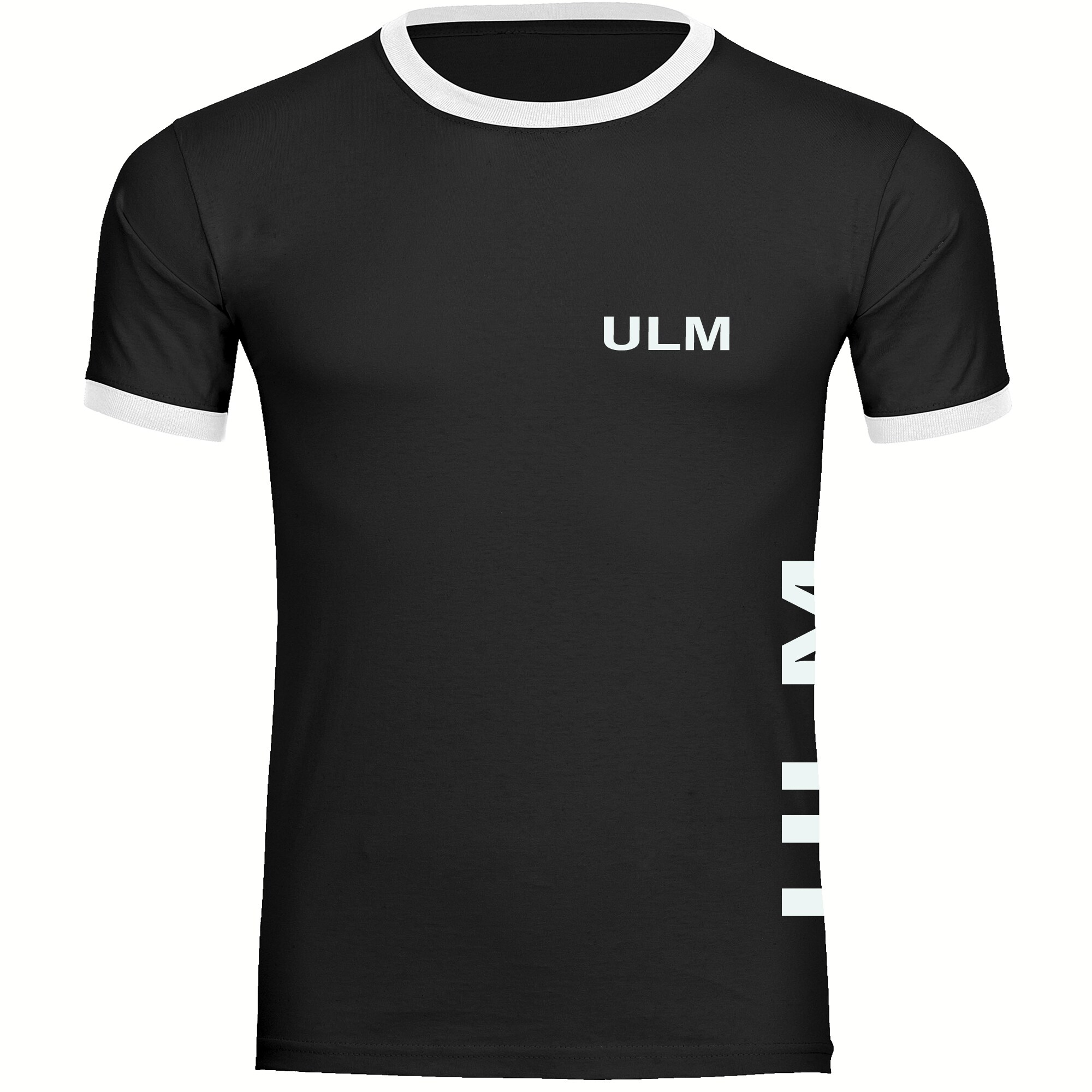 multifanshop Kontrast T-Shirt - Ulm - Brust & Seite - Druck wei&szlig; - M&auml;nner - Bild 1
