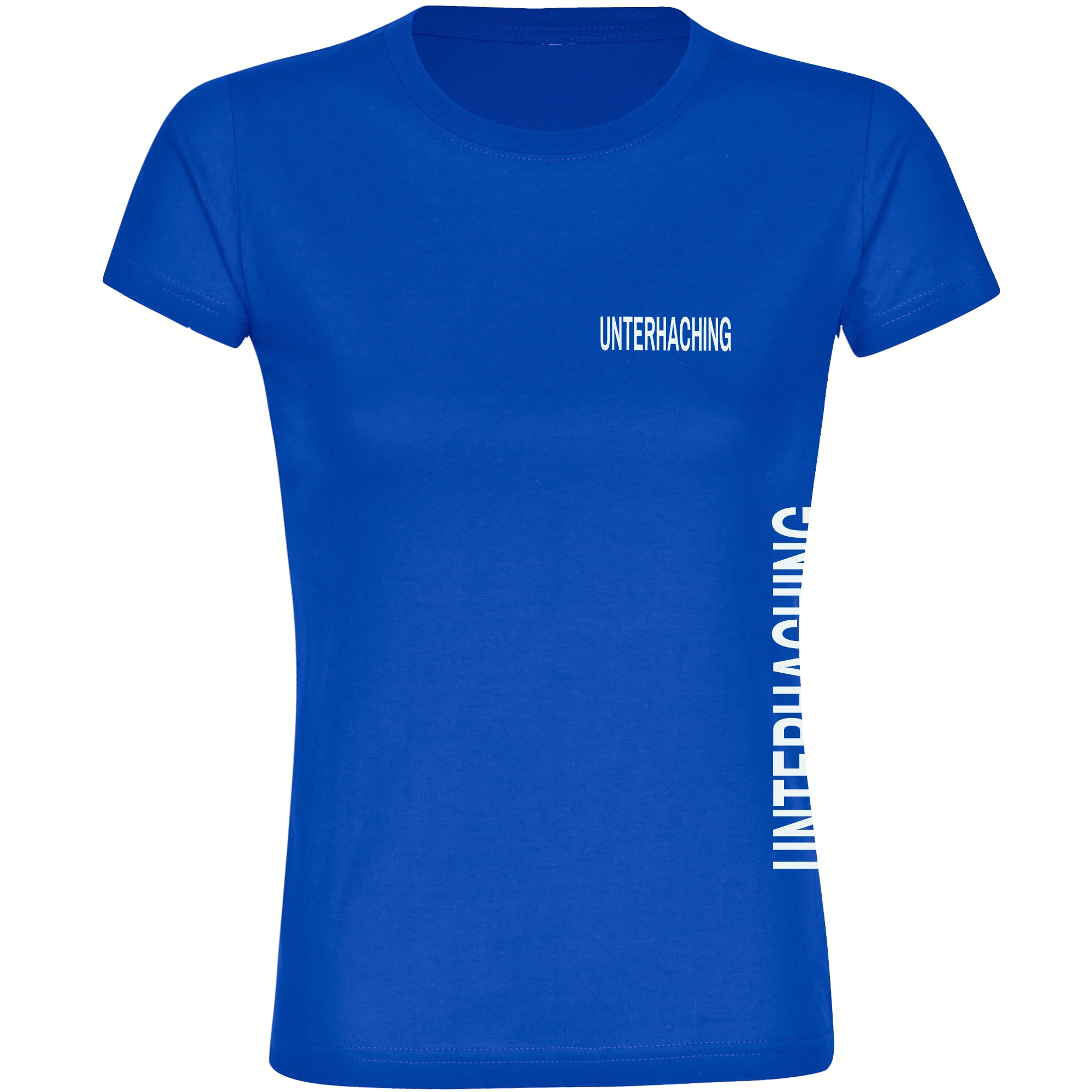 multifanshop Damen T-Shirt - Unterhaching - Brust & Seite - Druck wei&szlig; - Frauen - Bild 1