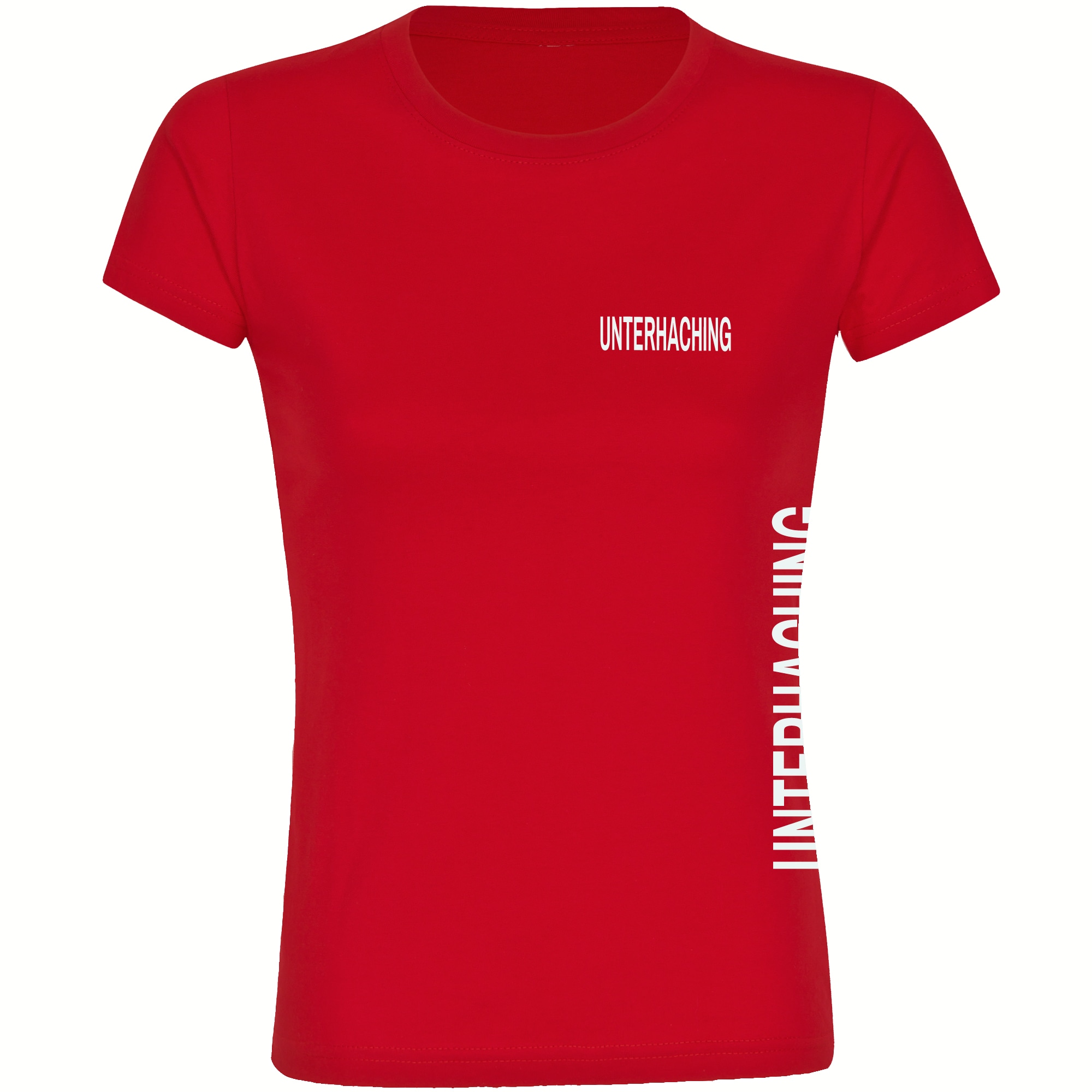 multifanshop Damen T-Shirt - Unterhaching - Brust & Seite - Druck wei&szlig; - Frauen - Bild 1