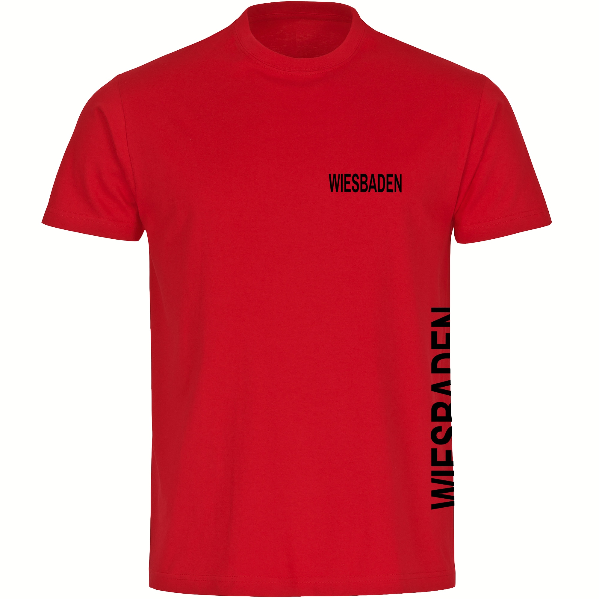 multifanshop Herren T-Shirt - Wiesbaden - Brust & Seite - Druck schwarz - M&auml;nner - Bild 1