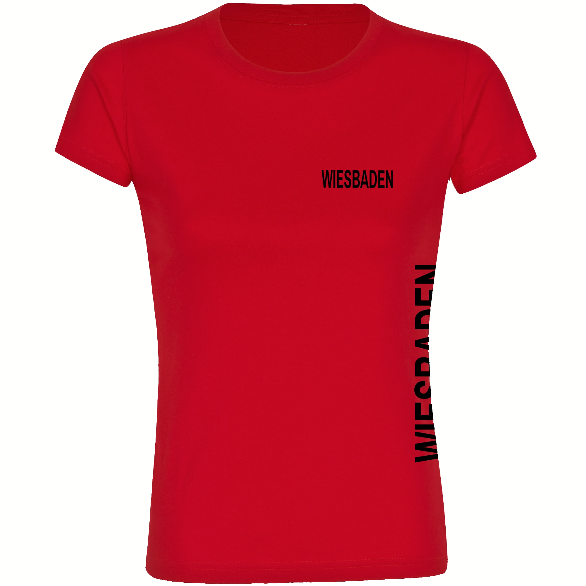 multifanshop Damen T-Shirt - Wiesbaden - Brust & Seite - Druck schwarz - Frauen - Bild 1