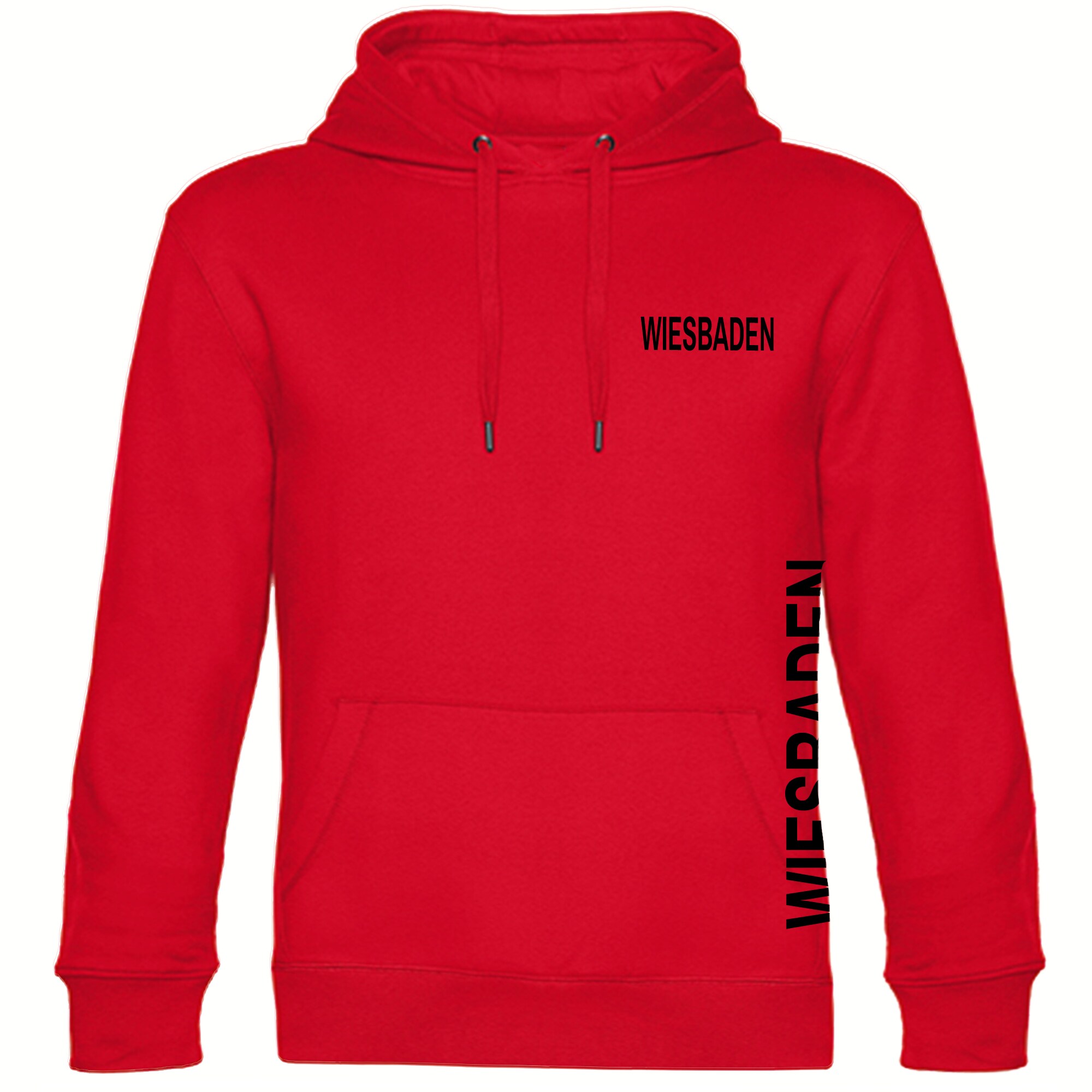 multifanshop Kapuzen Sweatshirt - Wiesbaden - Brust & Seite - Druck schwarz - Hoodie - Bild 1