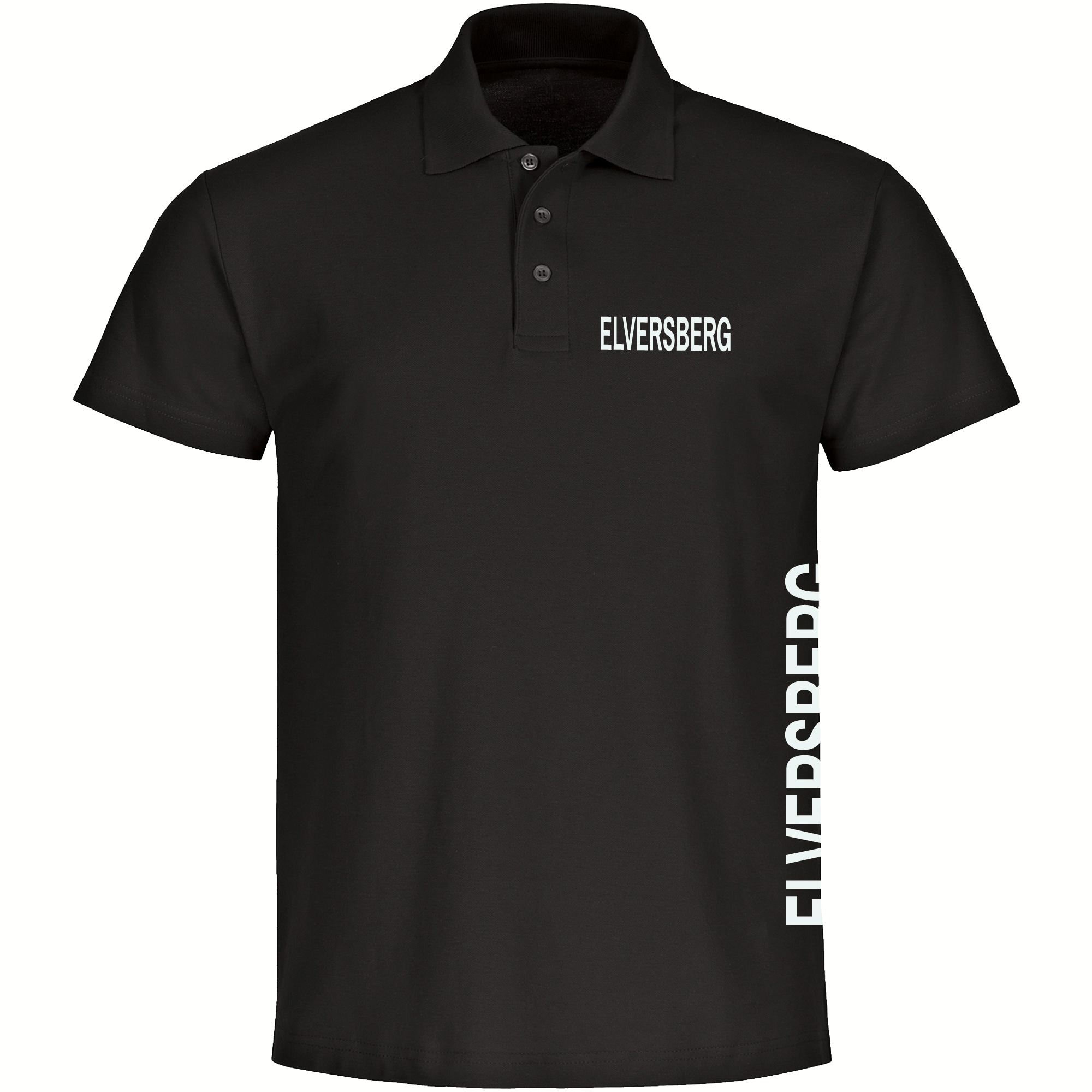 multifanshop Poloshirt - Elversberg - Brust & Seite - Druck wei&szlig; - Polo - Bild 1