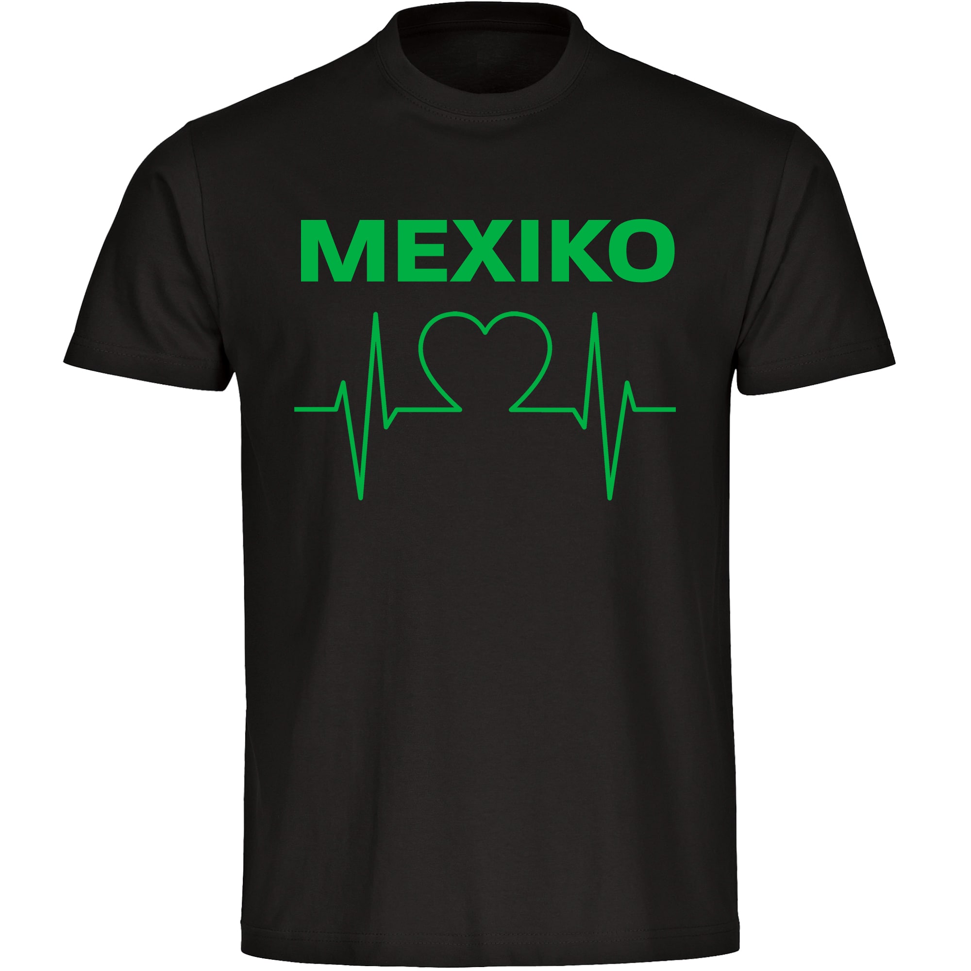 multifanshop Herren T-Shirt - Mexiko - Herzschlag - Druck gr&uuml;n - M&auml;nner - Bild 1