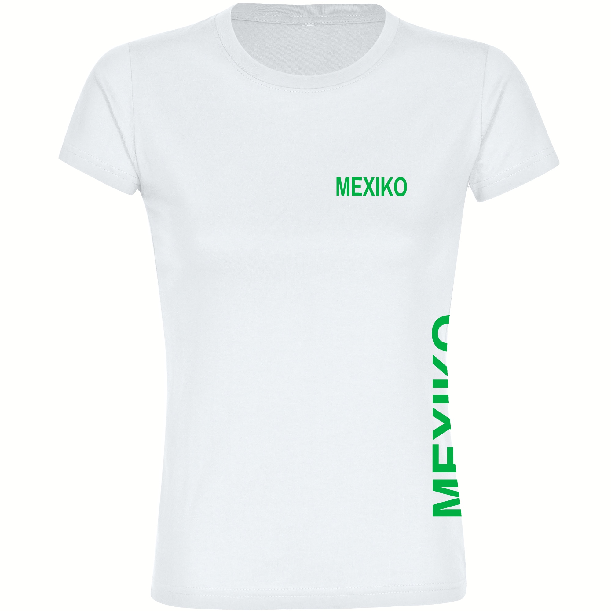 multifanshop Damen T-Shirt - Mexiko - Brust & Seite - Druck gr&uuml;n - Frauen - Bild 1