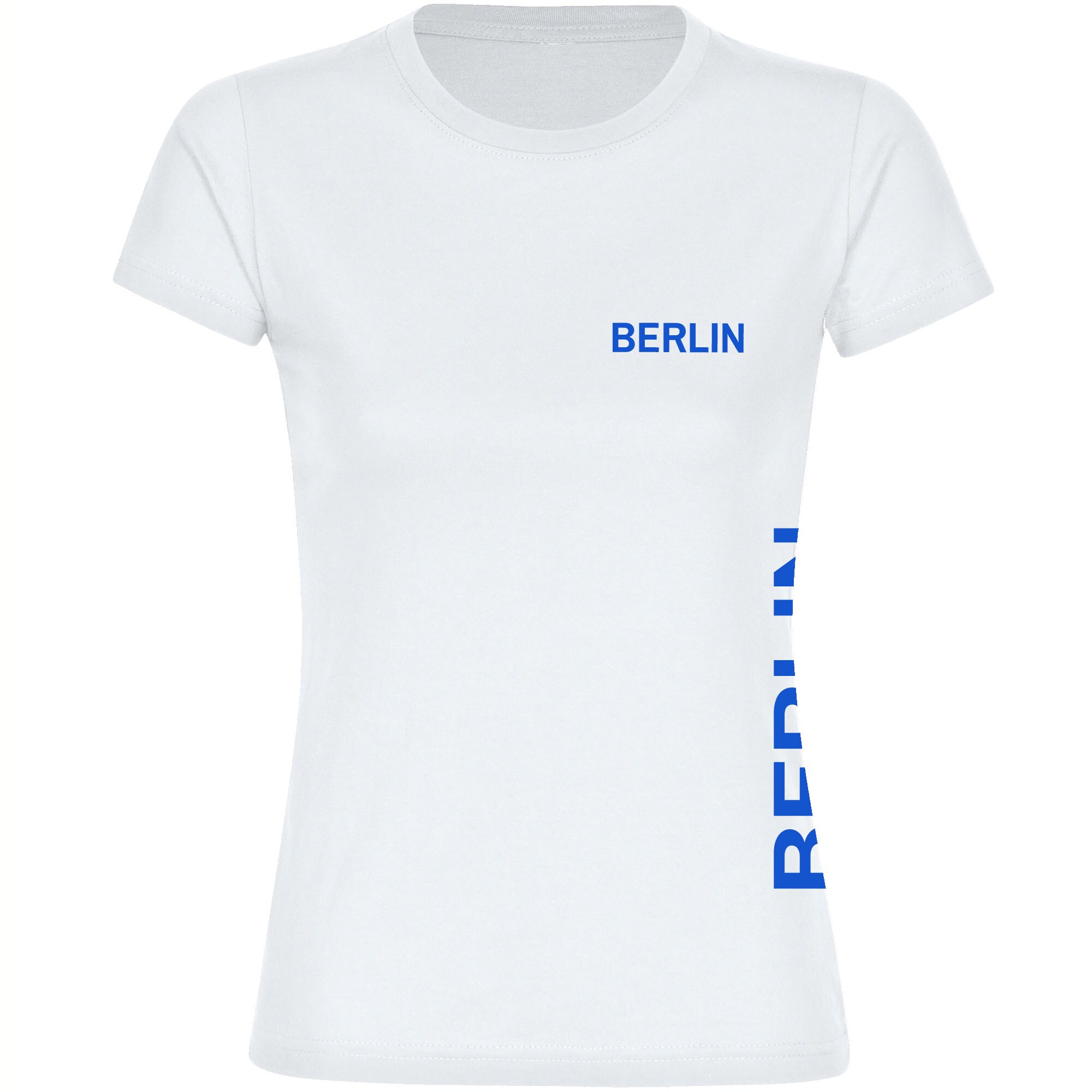 multifanshop Damen T-Shirt - Berlin blau - Brust & Seite - Druck blau - Frauen - Bild 1