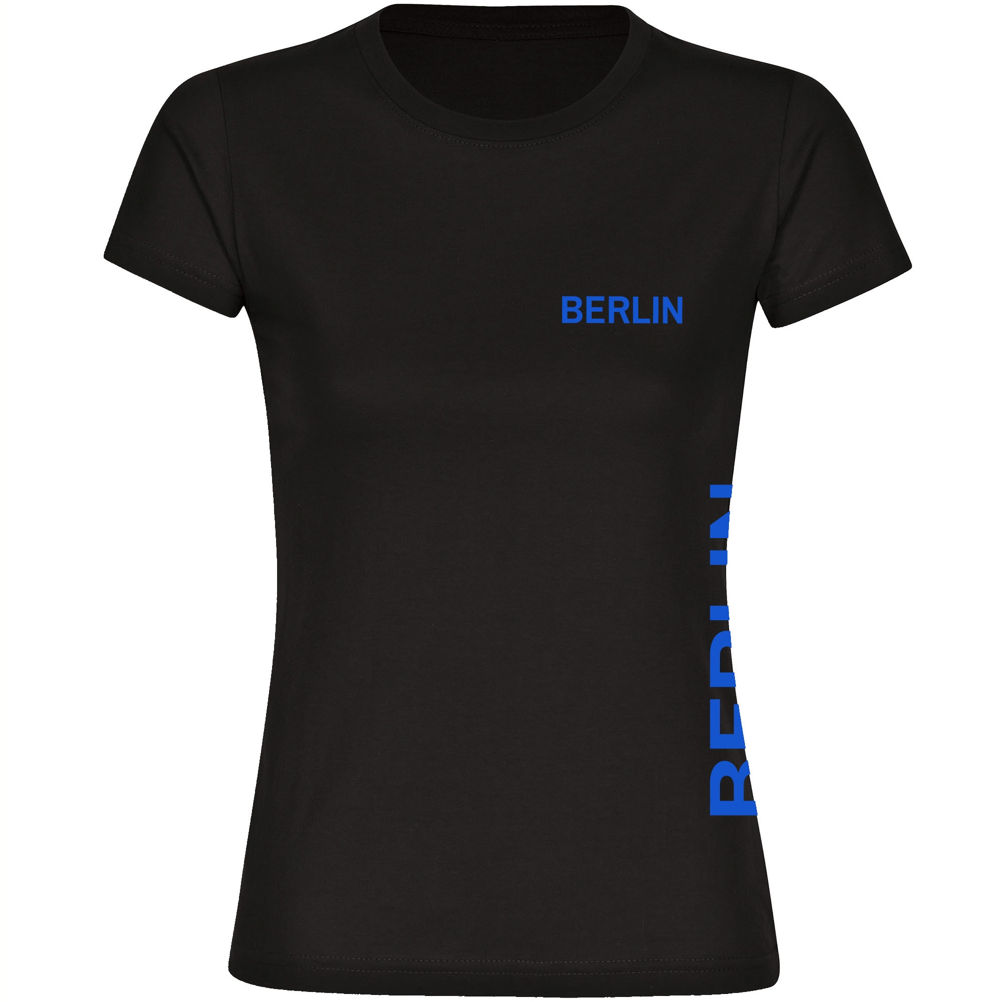 multifanshop Damen T-Shirt - Berlin blau - Brust & Seite - Druck blau - Frauen - Bild 1