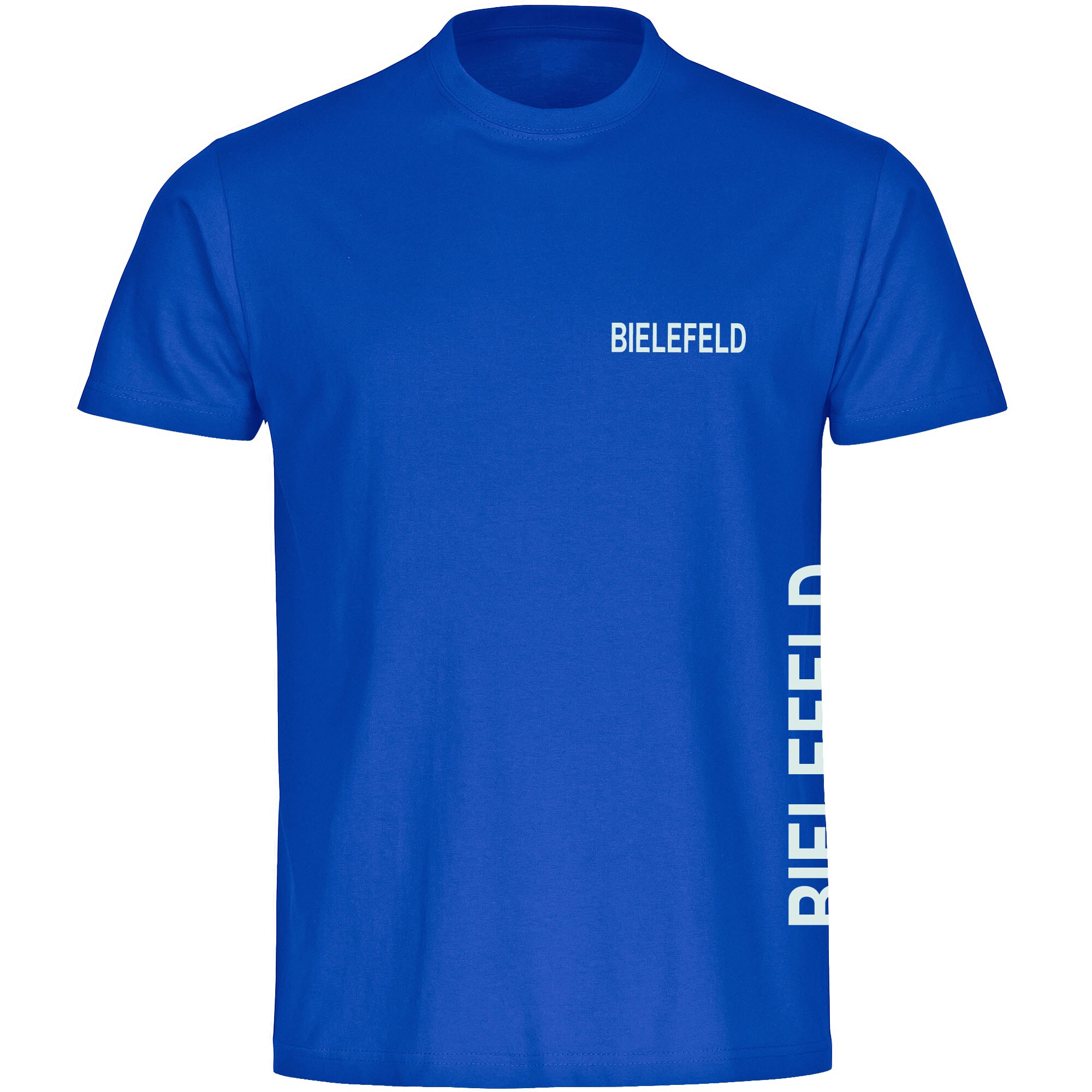 multifanshop Herren T-Shirt - Bielefeld - Brust & Seite - Druck wei&szlig; - M&auml;nner - Bild 1