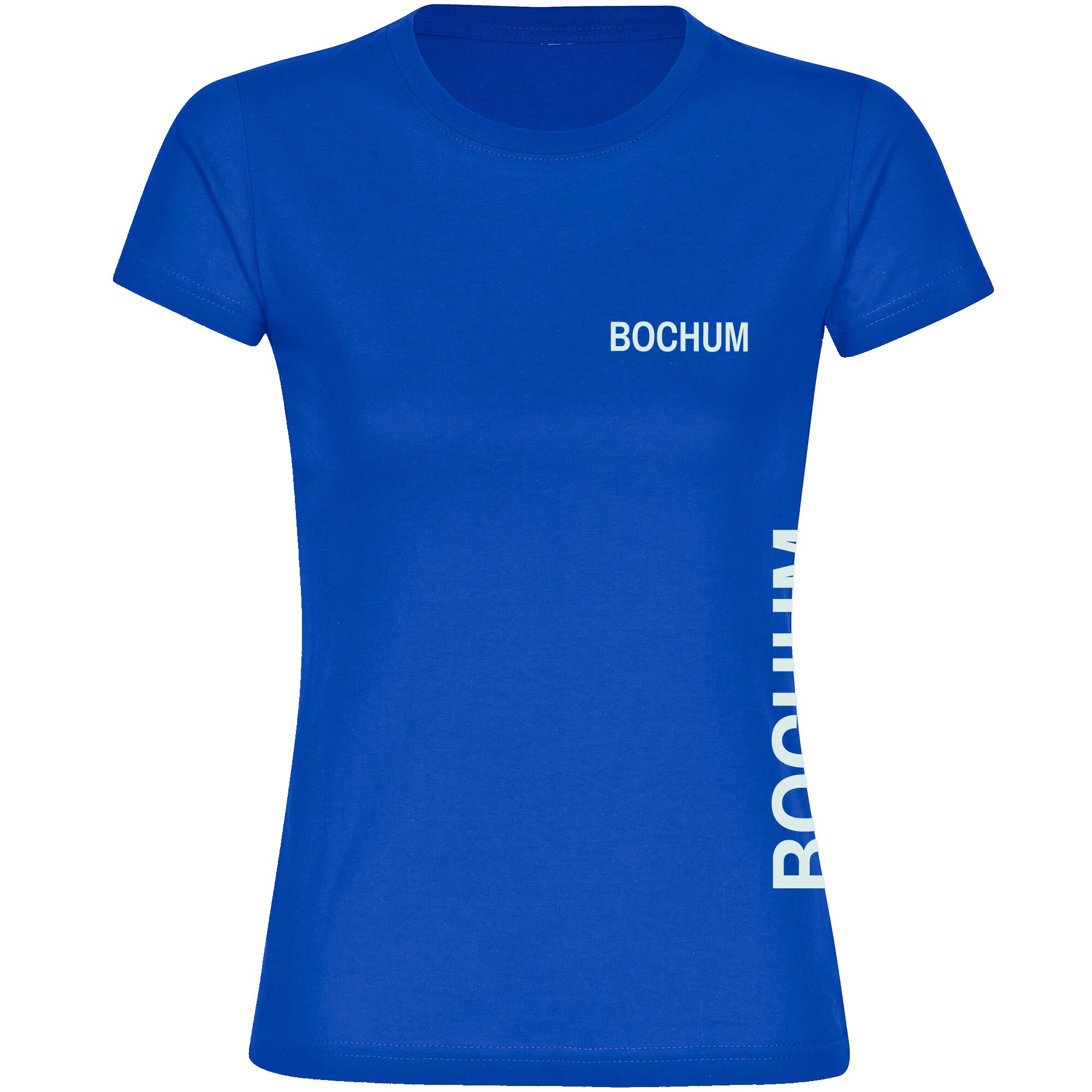 multifanshop Damen T-Shirt - Bochum - Brust & Seite - Druck wei&szlig; - Frauen - Bild 1