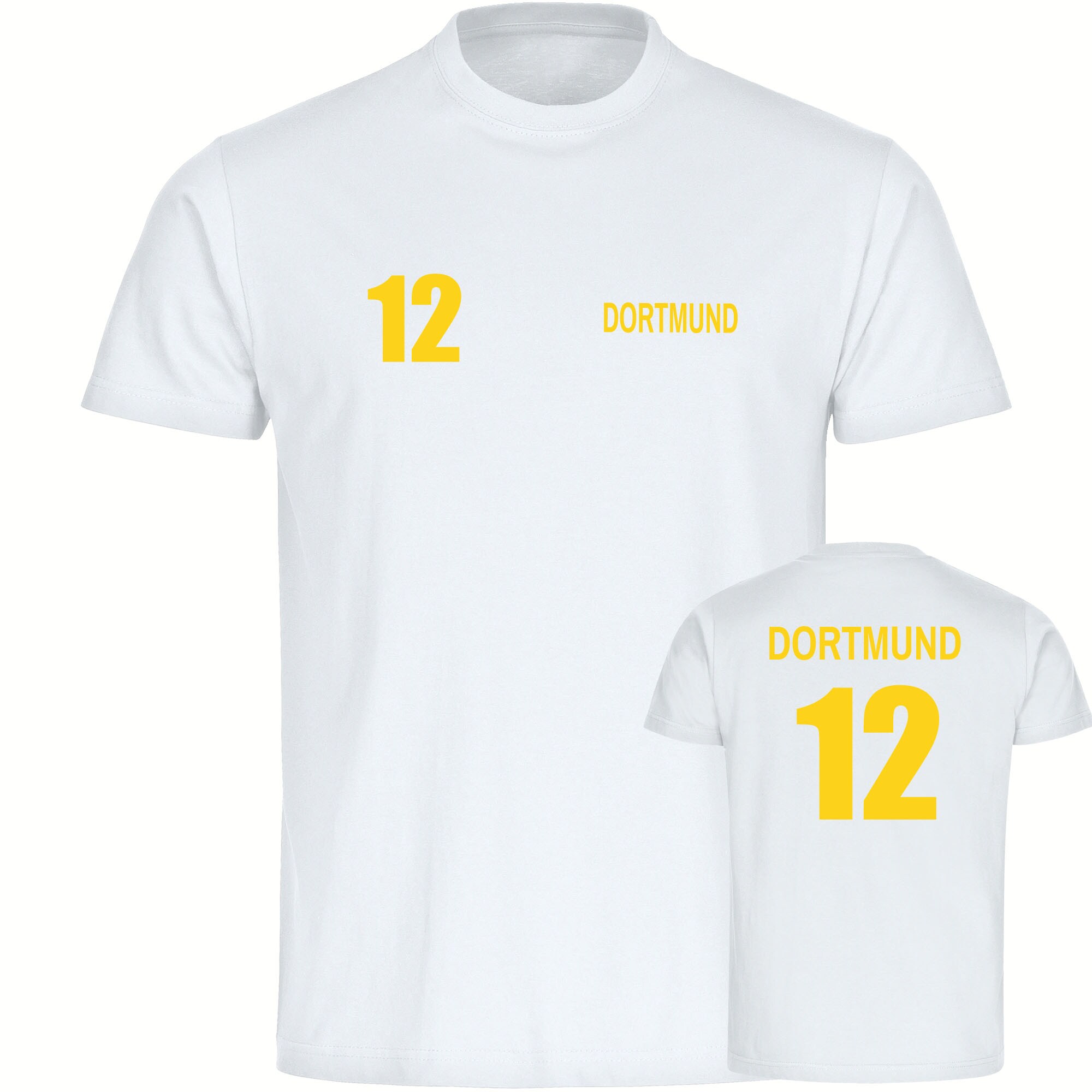 multifanshop Herren T-Shirt - Dortmund - Trikot Nummer 12 - Druck gelb - M&auml;nner - Bild 1