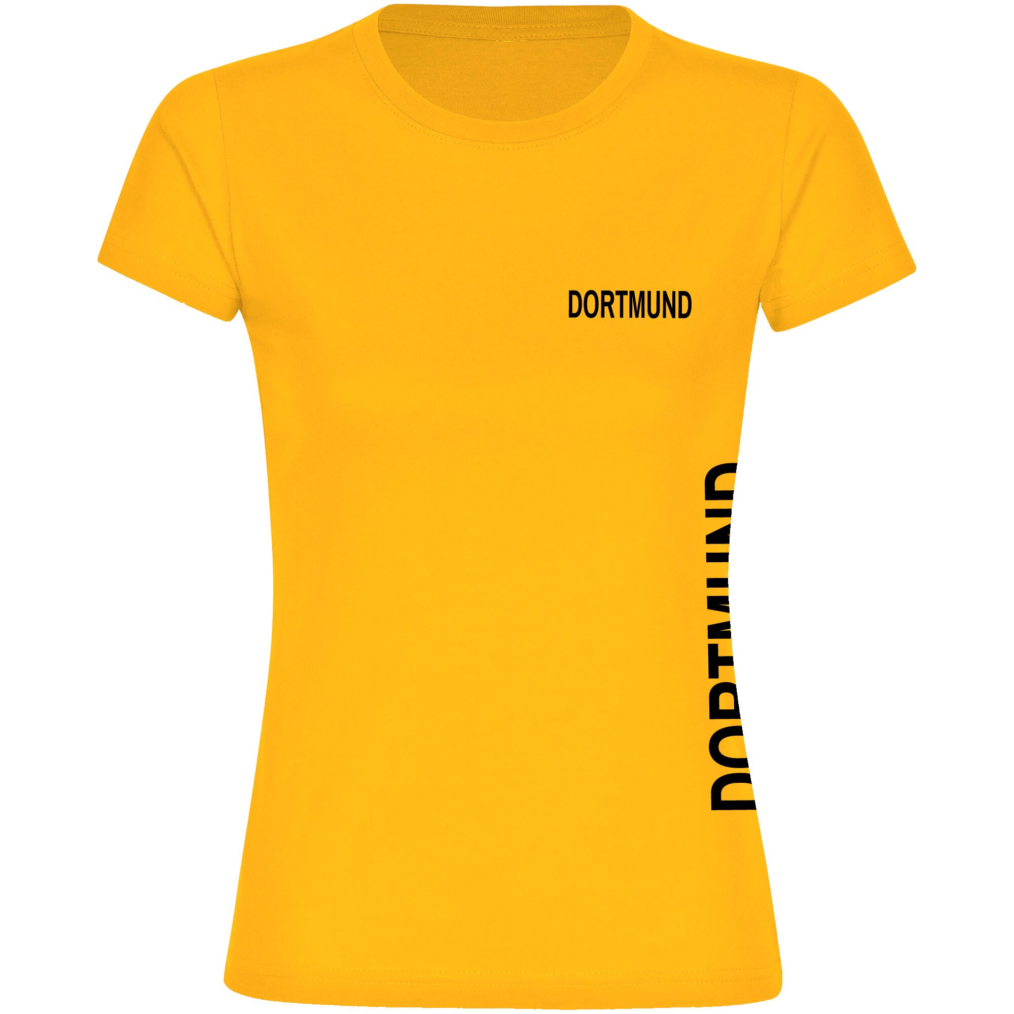 multifanshop Damen T-Shirt - Dortmund - Brust & Seite - Druck schwarz - Frauen - Bild 1