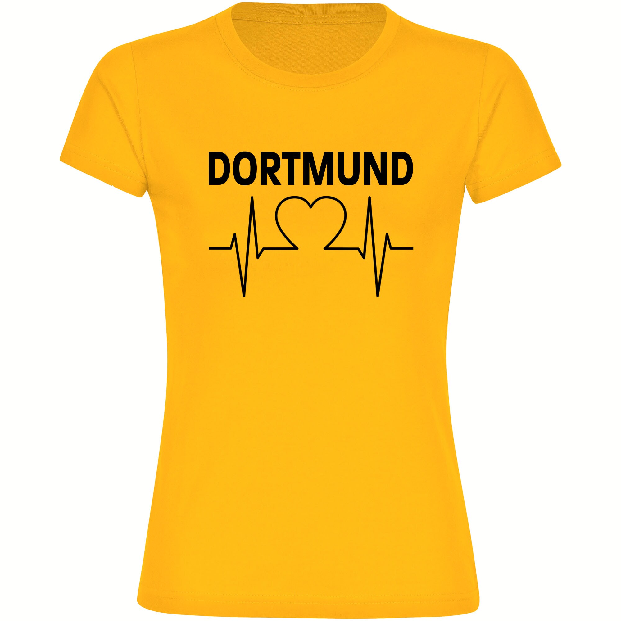 multifanshop Damen T-Shirt - Dortmund - Herzschlag - Druck schwarz - Frauen - Bild 1