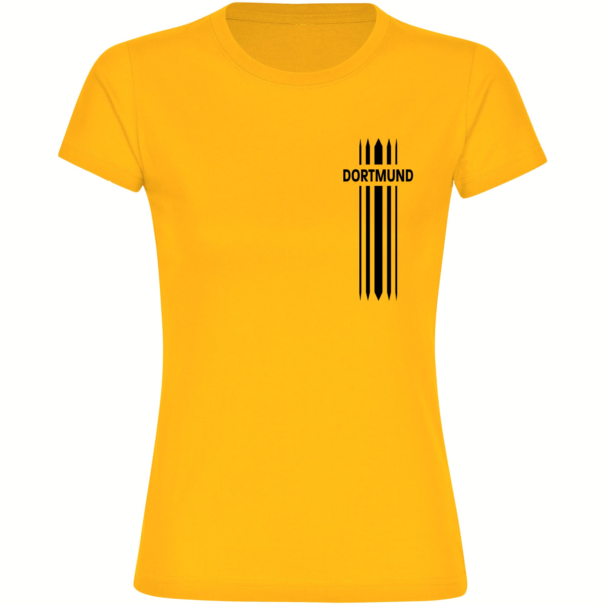 multifanshop Damen T-Shirt - Dortmund - Streifen - Druck schwarz - Frauen - Bild 1