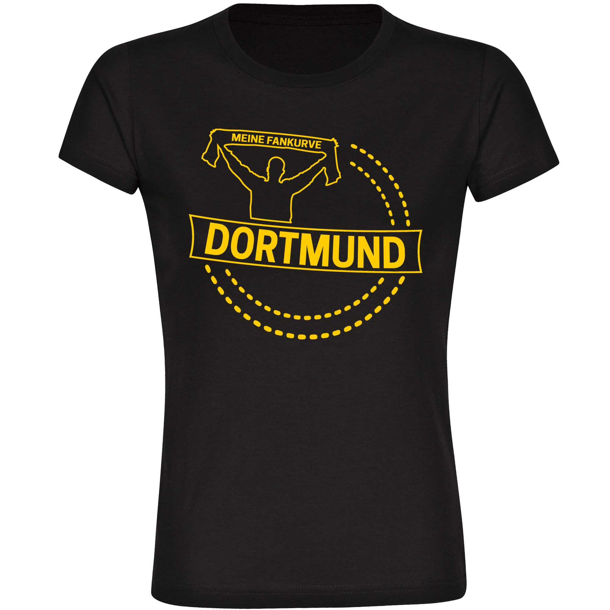 multifanshop Damen T-Shirt - Dortmund - Meine Fankurve - Druck gelb - Frauen - Bild 1