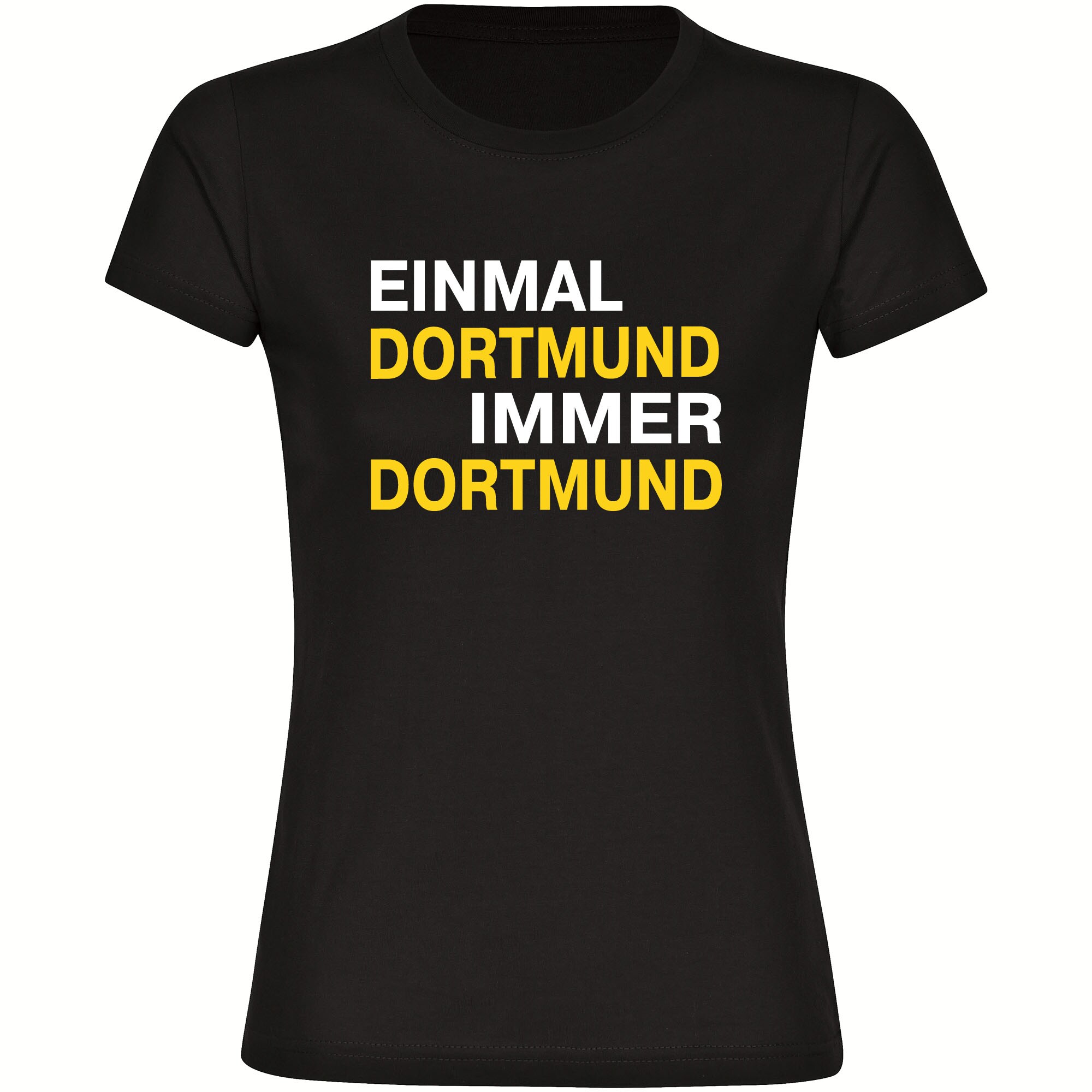 multifanshop Damen T-Shirt - Dortmund - Einmal Immer - Druck gelb - Frauen - Bild 1