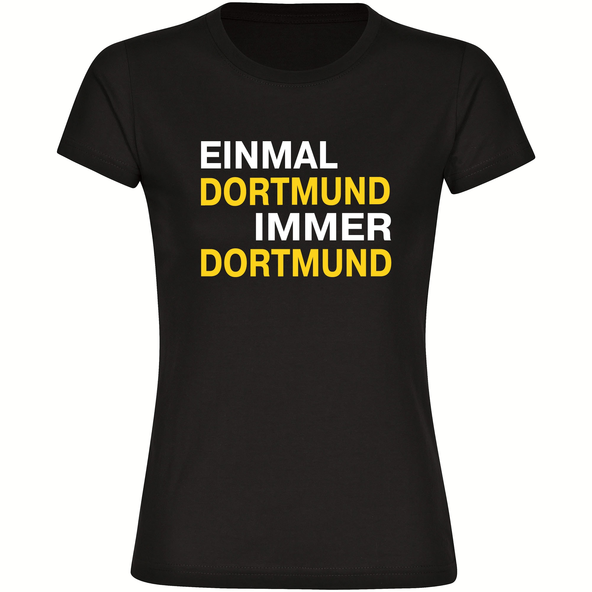 multifanshop Damen T-Shirt - Dortmund - Einmal Immer - Druck gelb - Frauen - Bild 1