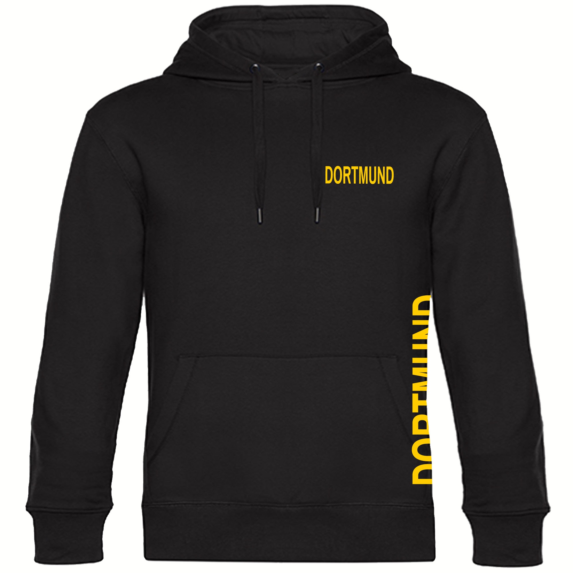multifanshop Kapuzen Sweatshirt - Dortmund - Brust & Seite - Druck gelb - Hoodie - Bild 1