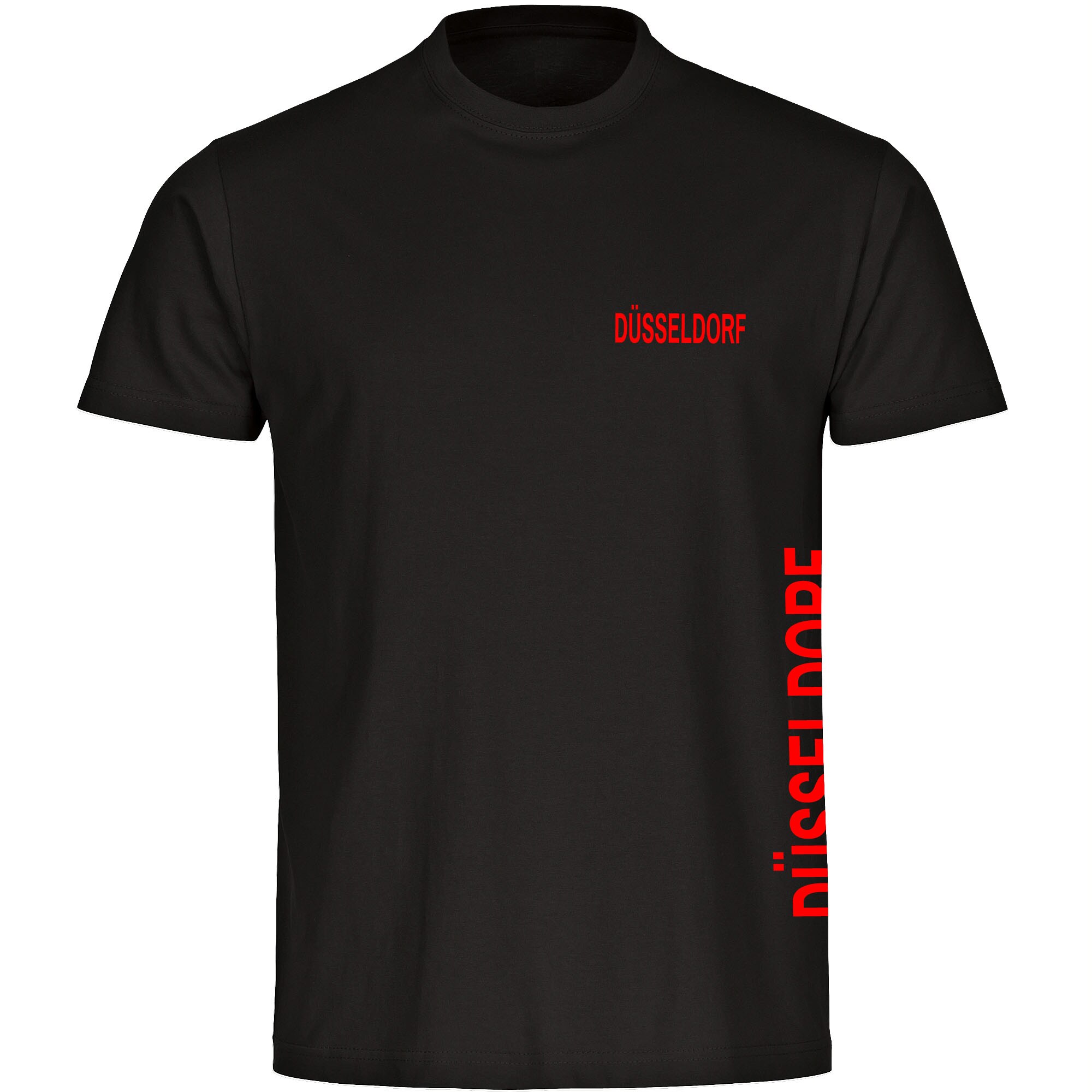 multifanshop Herren T-Shirt - D&uuml;sseldorf - Brust & Seite - Druck rot - M&auml;nner - Bild 1