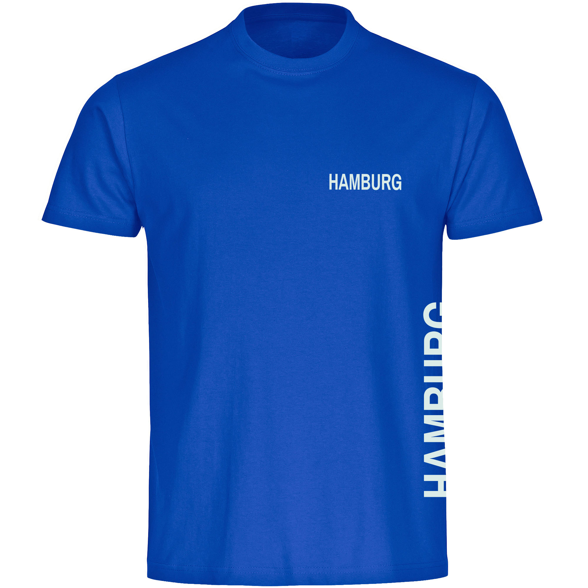 multifanshop Herren T-Shirt - Hamburg - Brust & Seite - Druck wei&szlig; - M&auml;nner - Bild 1