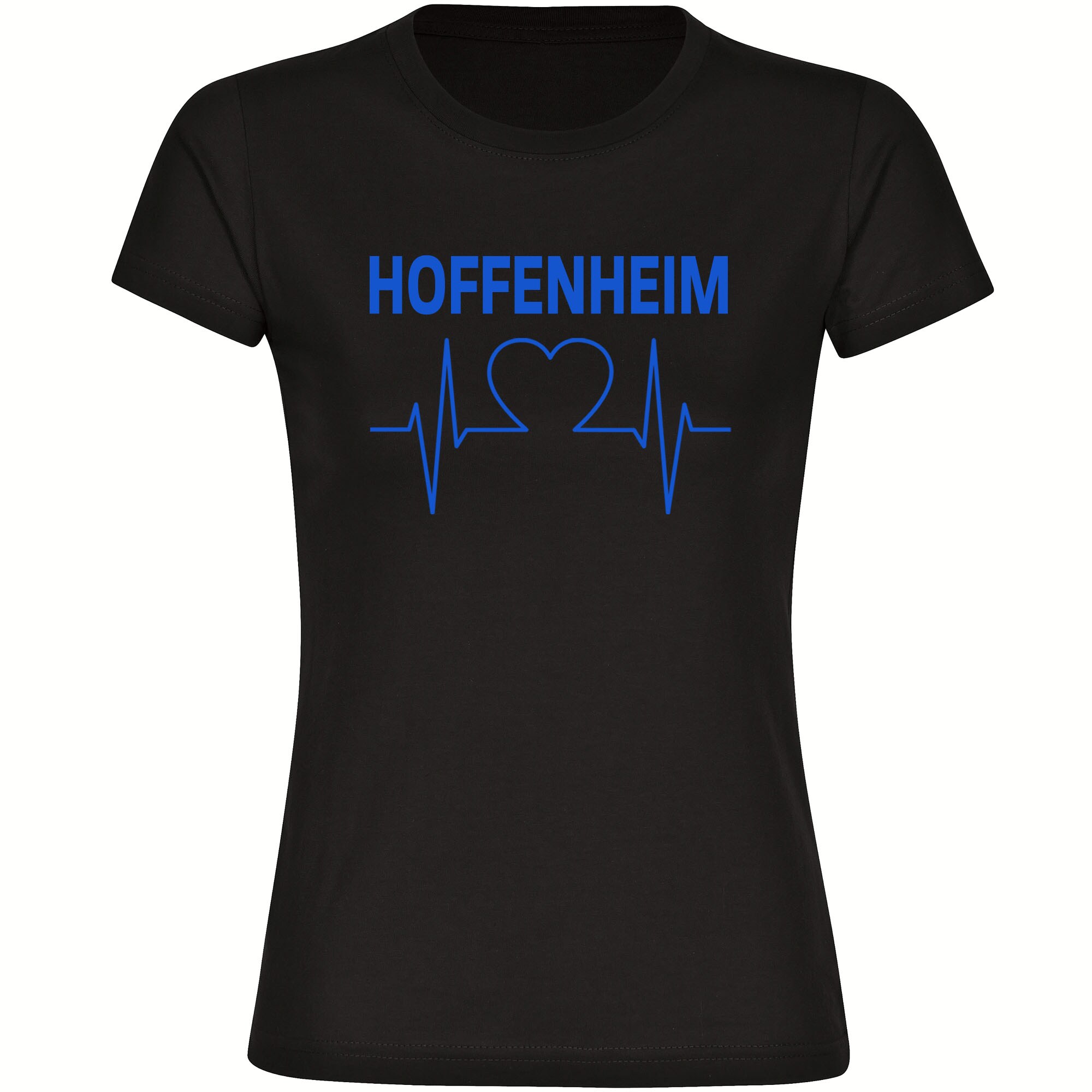multifanshop Damen T-Shirt - Hoffenheim - Herzschlag - Druck blau - Frauen - Bild 1