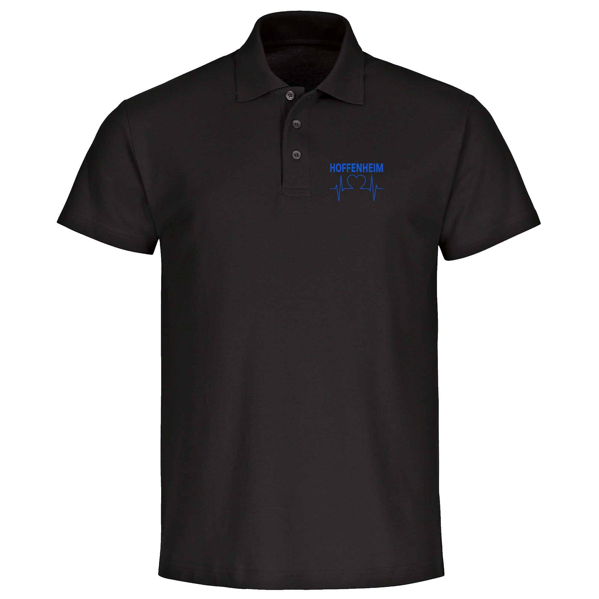 multifanshop Poloshirt - Hoffenheim - Herzschlag - Druck blau - Polo - Bild 1