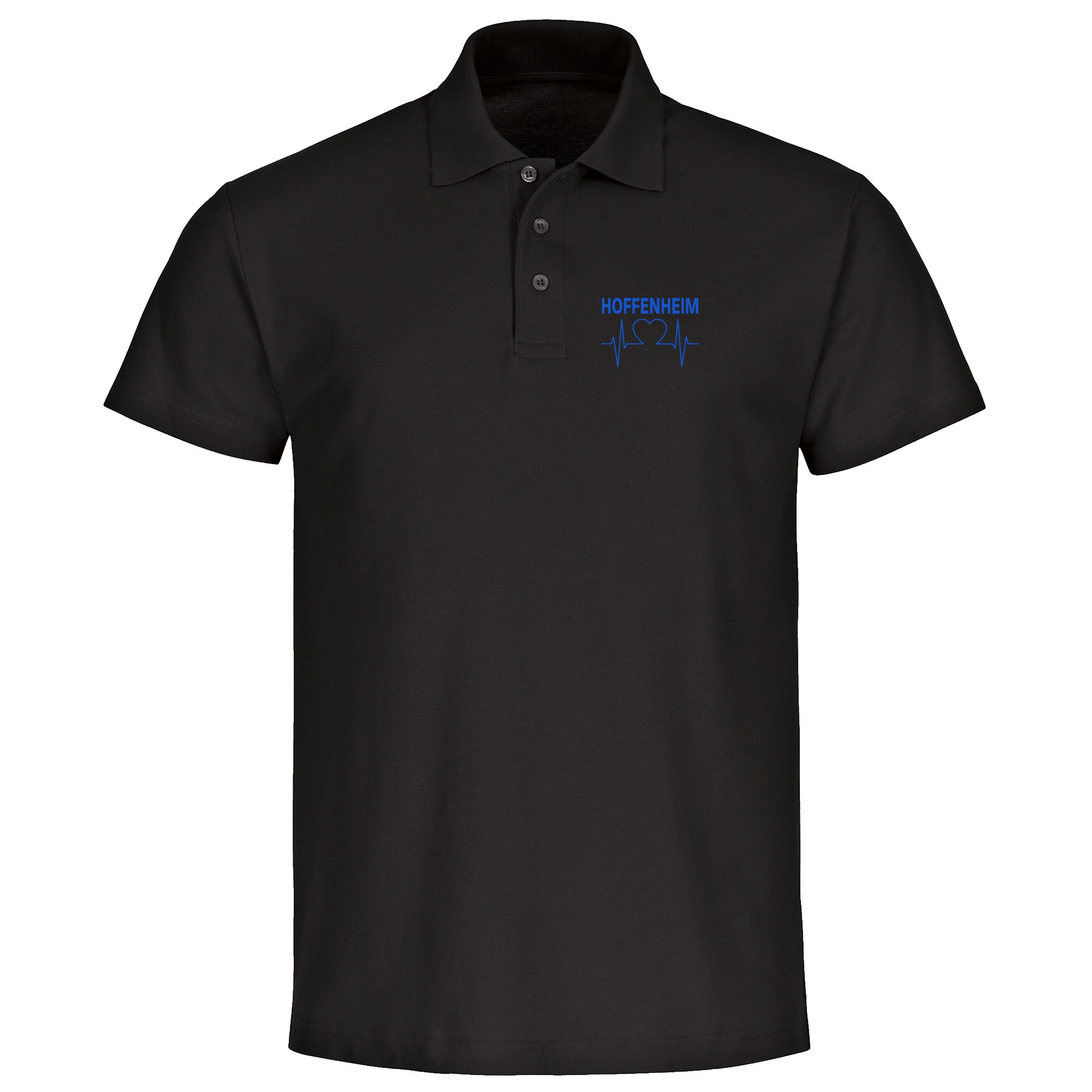 multifanshop Poloshirt - Hoffenheim - Herzschlag - Druck blau - Polo - Bild 1