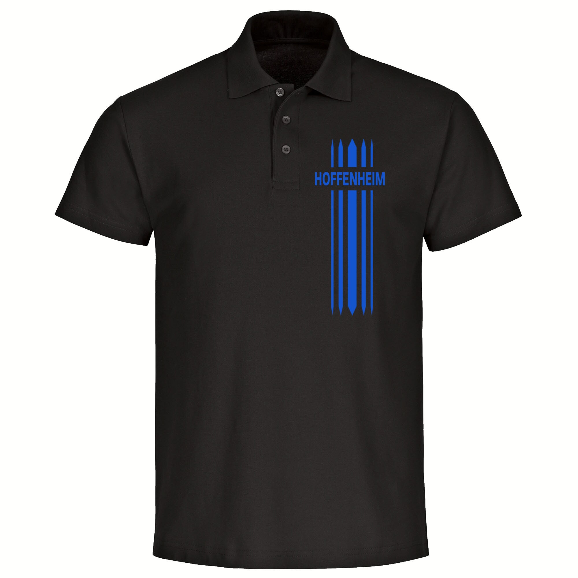 multifanshop Poloshirt - Hoffenheim - Streifen - Druck blau - Polo - Bild 1